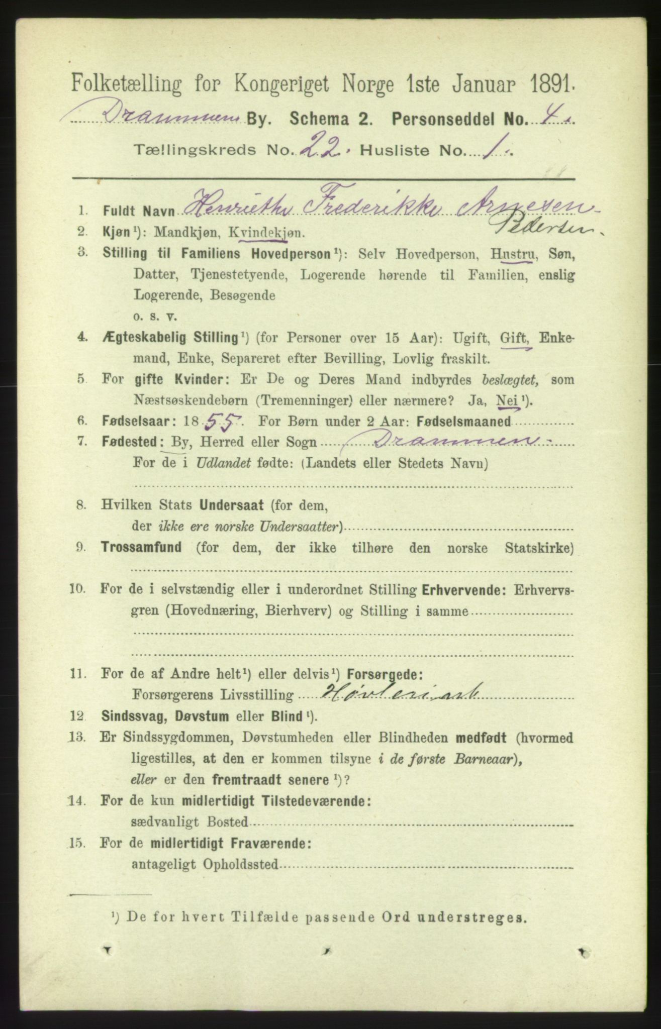 RA, 1891 census for 0602 Drammen, 1891, p. 13553