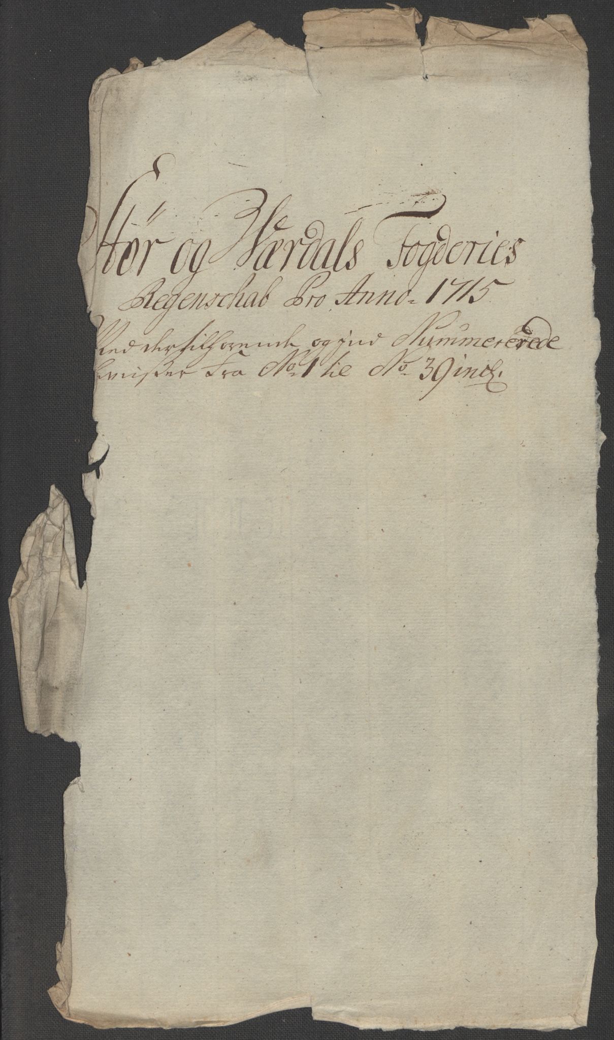 Rentekammeret inntil 1814, Reviderte regnskaper, Fogderegnskap, AV/RA-EA-4092/R62/L4205: Fogderegnskap Stjørdal og Verdal, 1715, p. 3