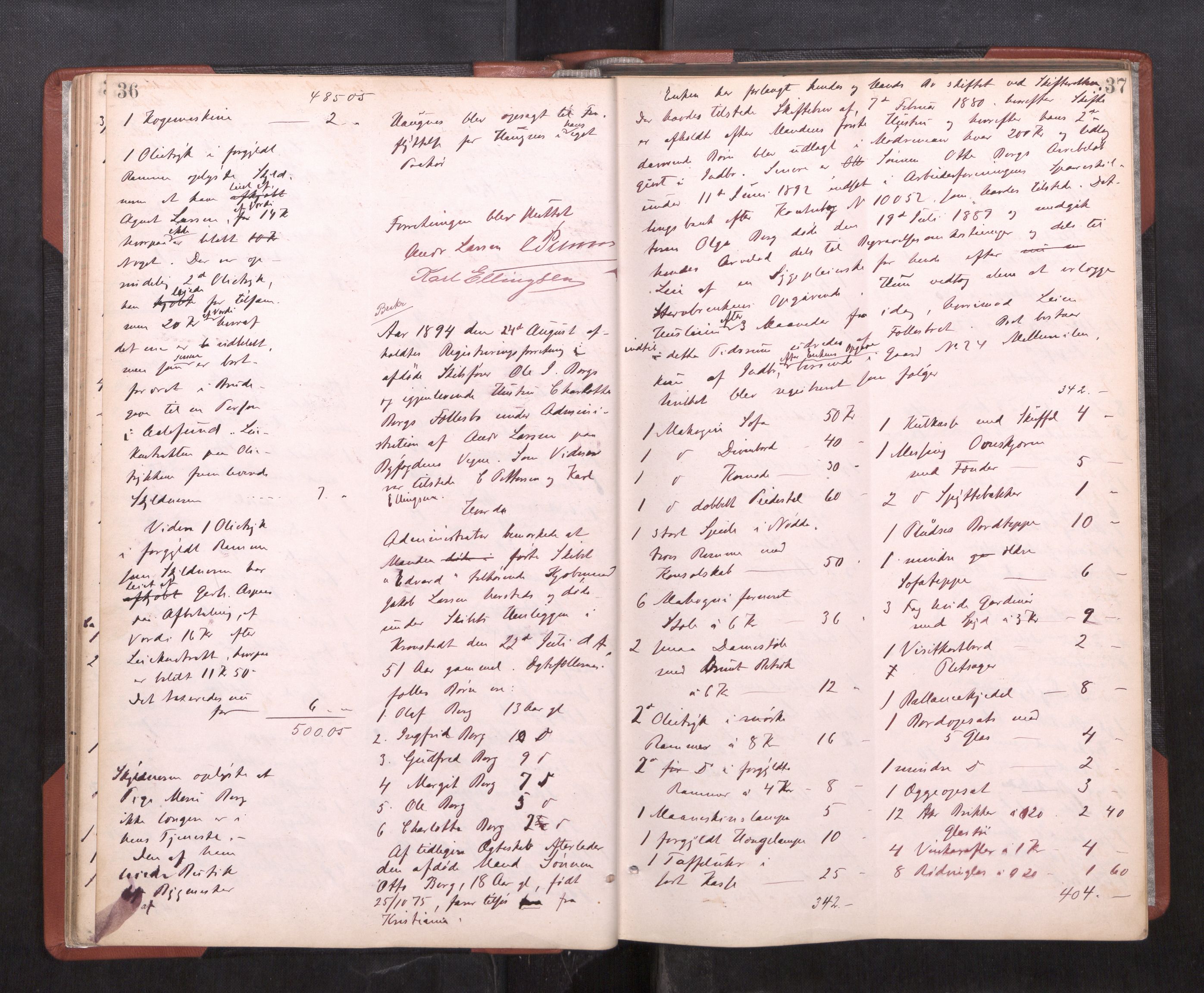 Trondheim byfogd, AV/SAT-A-0003/1/3/3C/L0016: Skifteregistreringsprotokoll (u/ register), 1894-1899, p. 36-37