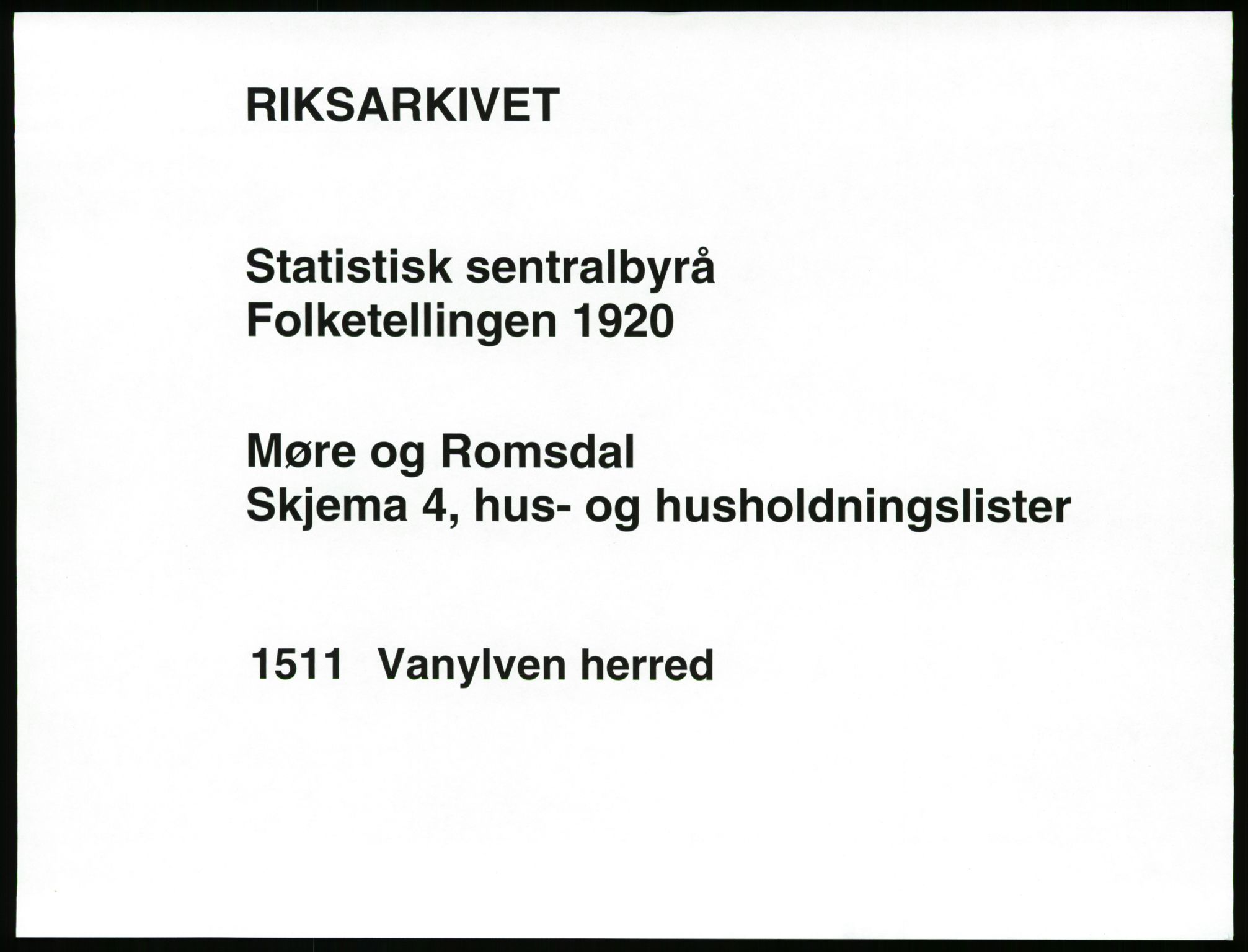 SAT, 1920 census for Vanylven, 1920, p. 29