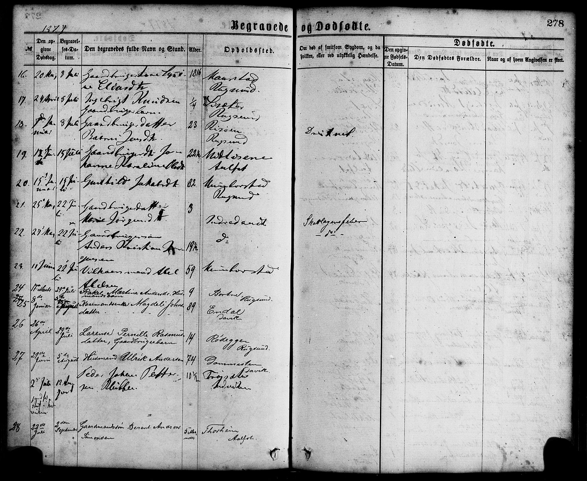 Davik sokneprestembete, AV/SAB-A-79701/H/Haa/Haaa/L0006: Parish register (official) no. A 6, 1867-1881, p. 278