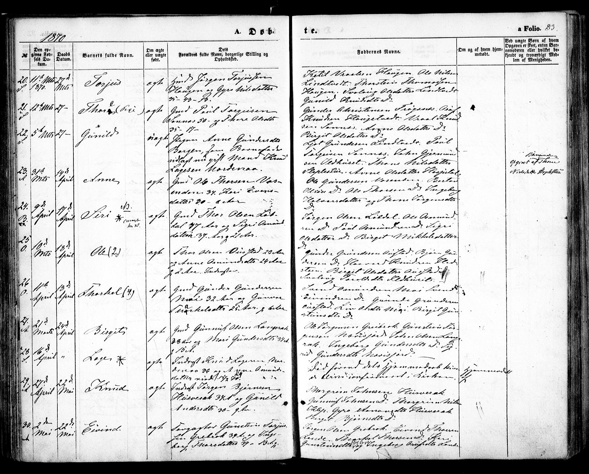 Bygland sokneprestkontor, AV/SAK-1111-0006/F/Fa/Fab/L0005: Parish register (official) no. A 5, 1859-1873, p. 83