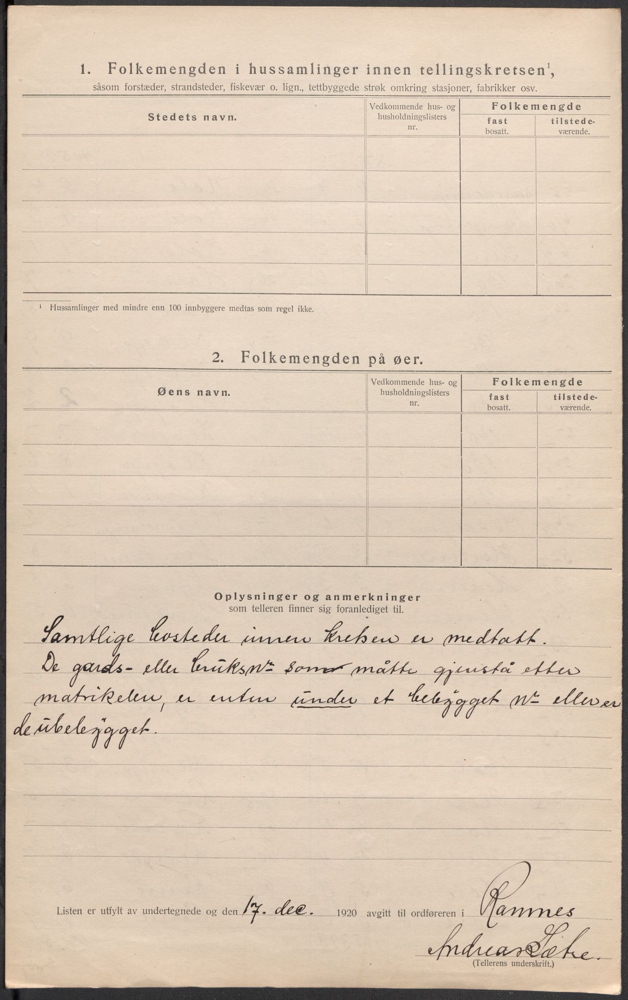 SAKO, 1920 census for Ramnes, 1920, p. 9