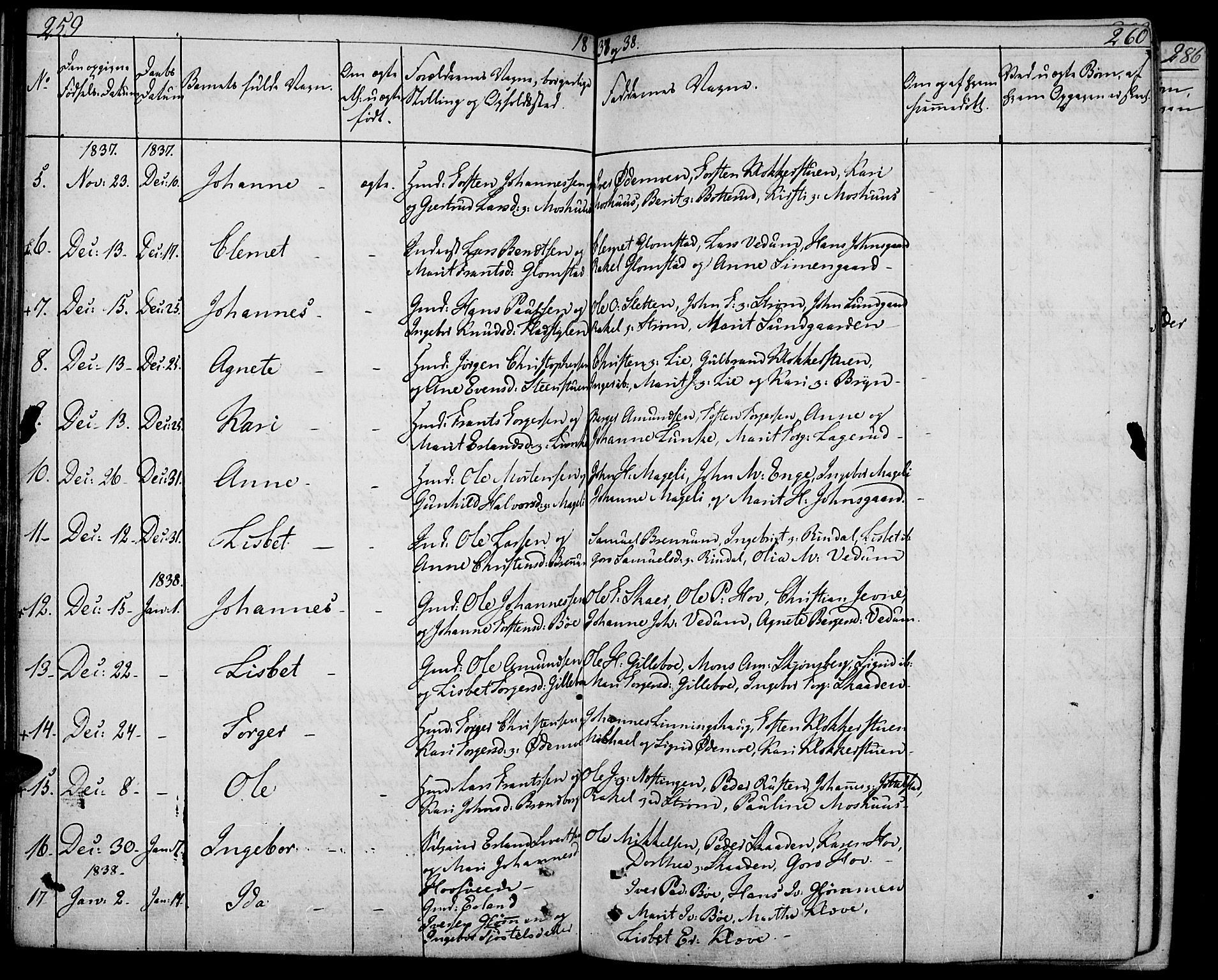 Øyer prestekontor, SAH/PREST-084/H/Ha/Haa/L0004: Parish register (official) no. 4, 1824-1841, p. 259-260