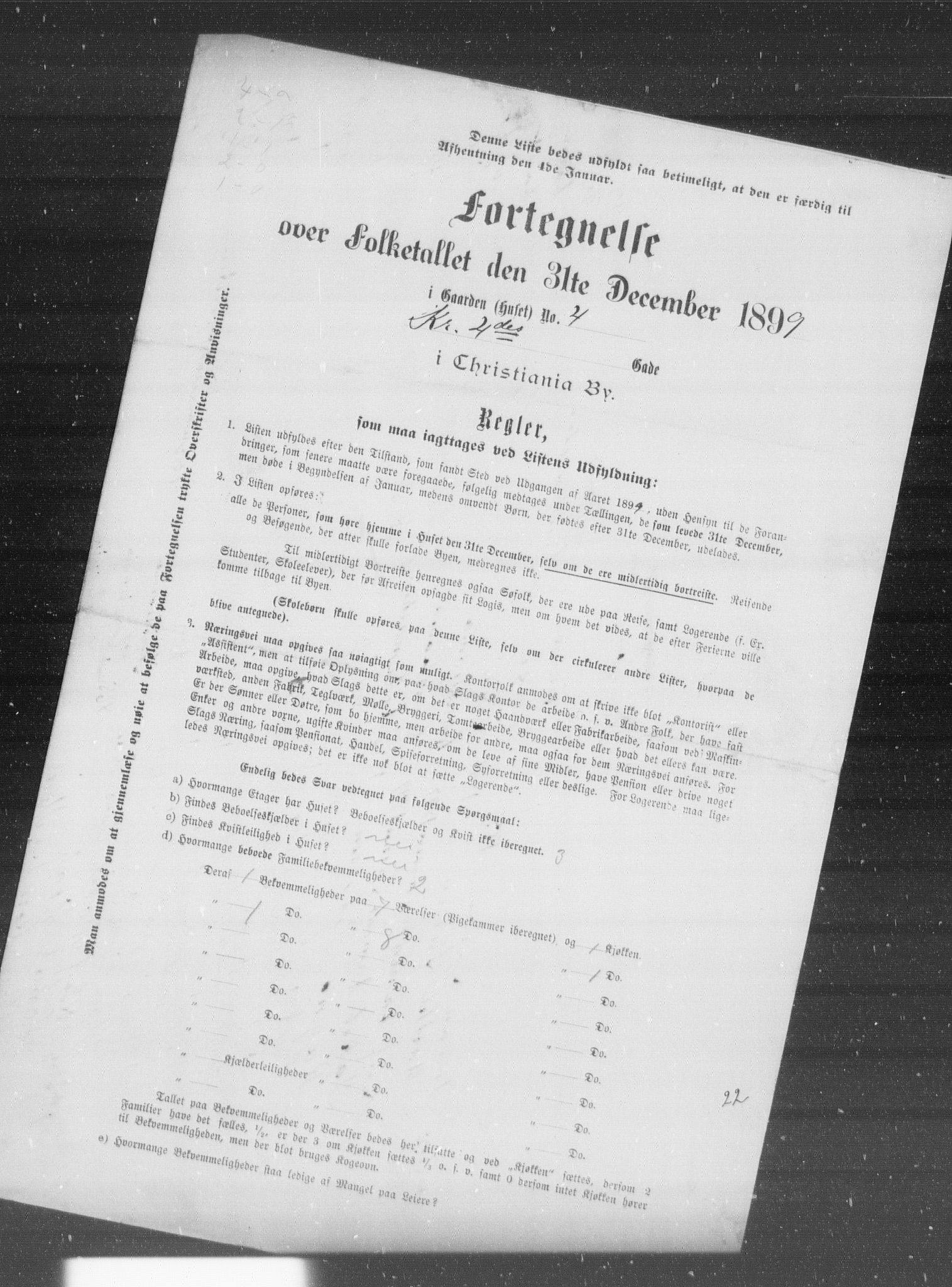 OBA, Municipal Census 1899 for Kristiania, 1899, p. 7052