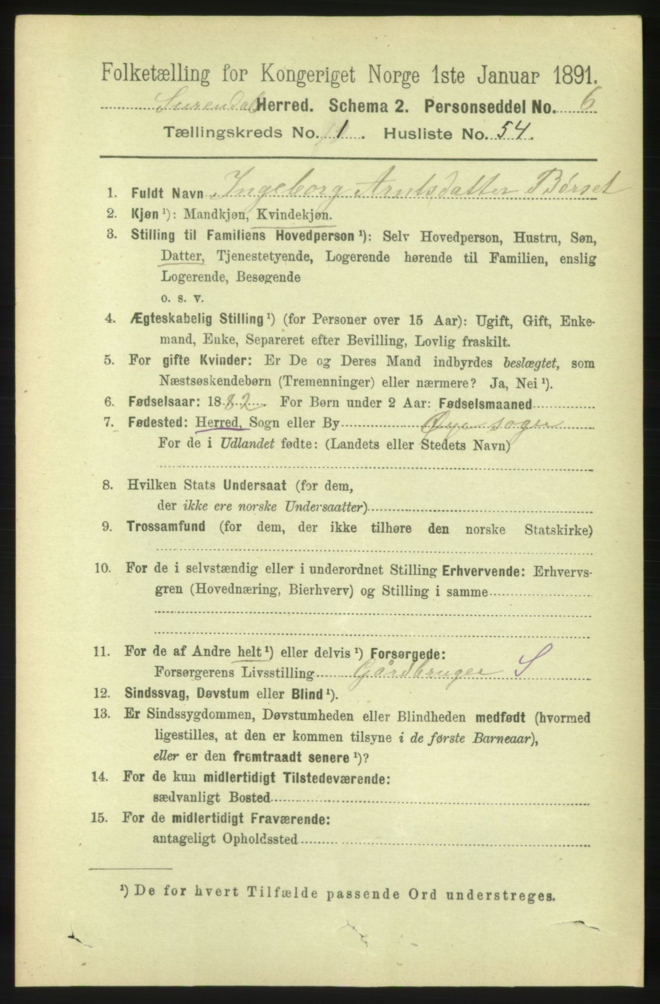 RA, 1891 census for 1566 Surnadal, 1891, p. 466