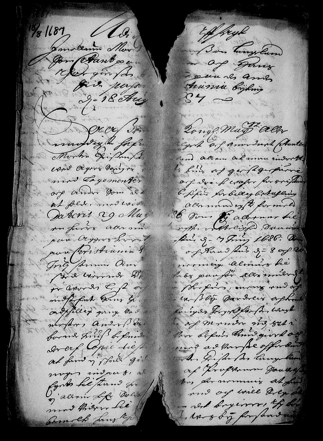 Stattholderembetet 1572-1771, RA/EA-2870/Af/L0001: Avskrifter av vedlegg til originale supplikker, nummerert i samsvar med supplikkbøkene, 1683-1687, p. 223