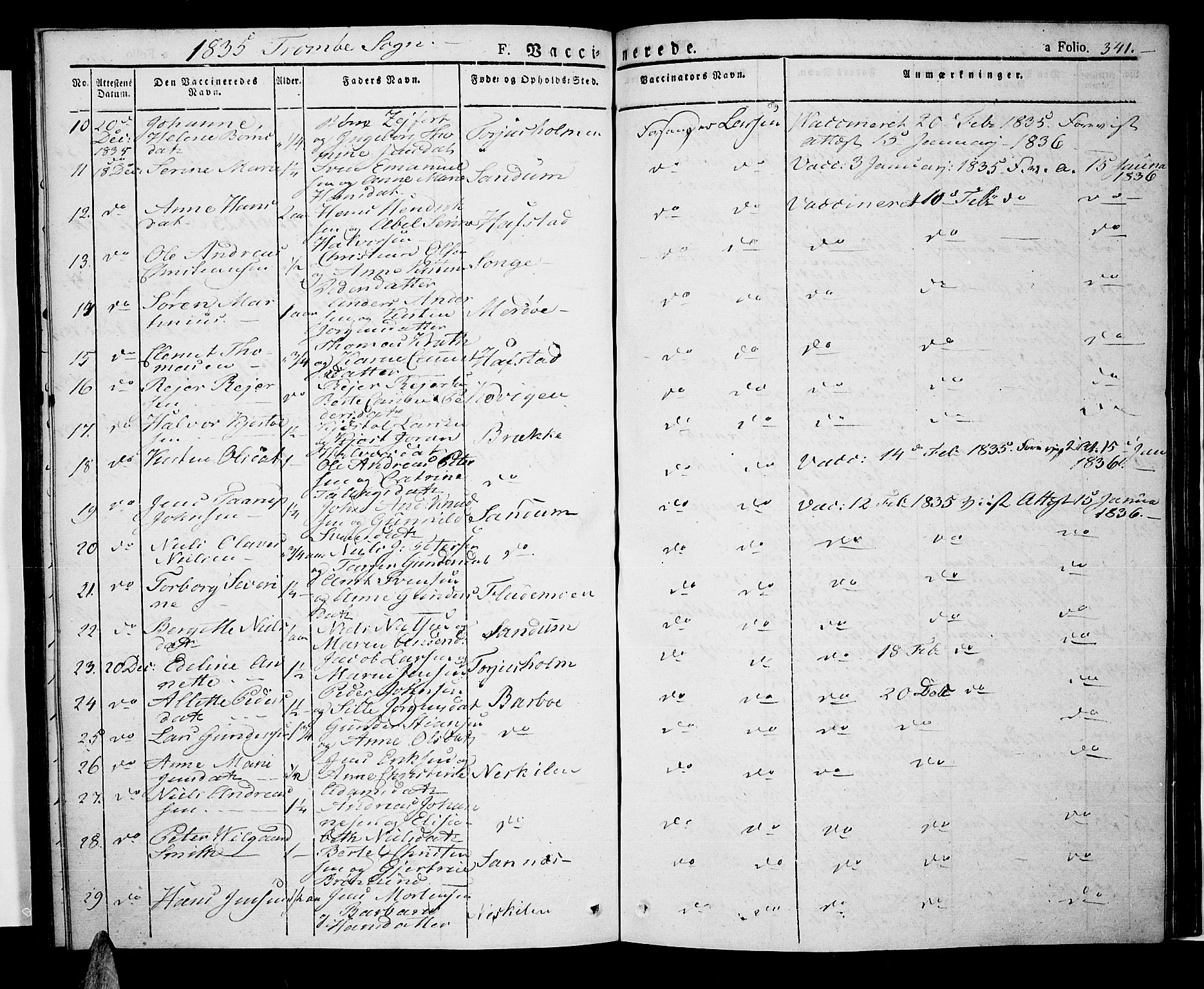 Tromøy sokneprestkontor, AV/SAK-1111-0041/F/Fa/L0003: Parish register (official) no. A 3, 1825-1837, p. 341