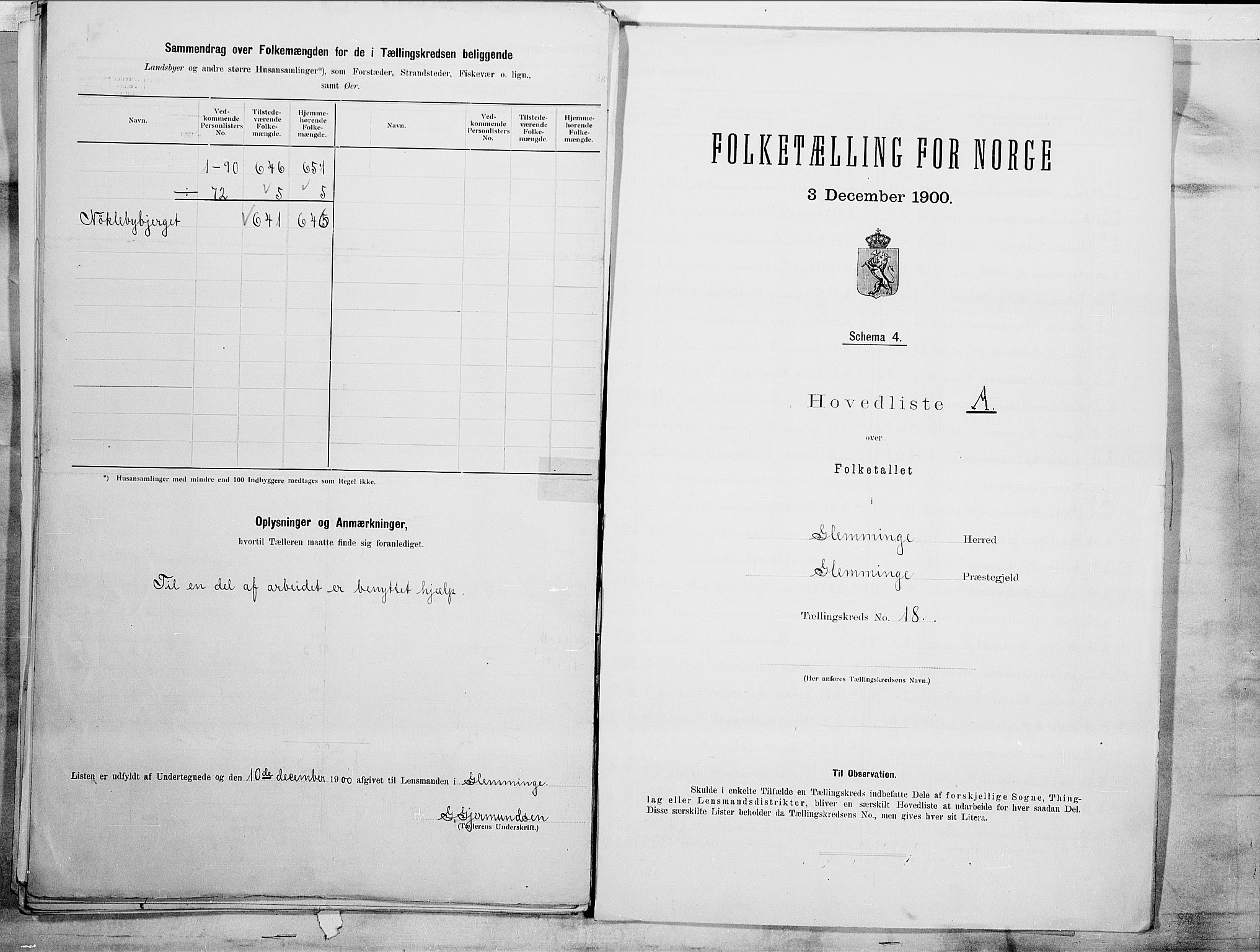 SAO, 1900 census for Glemmen, 1900, p. 45