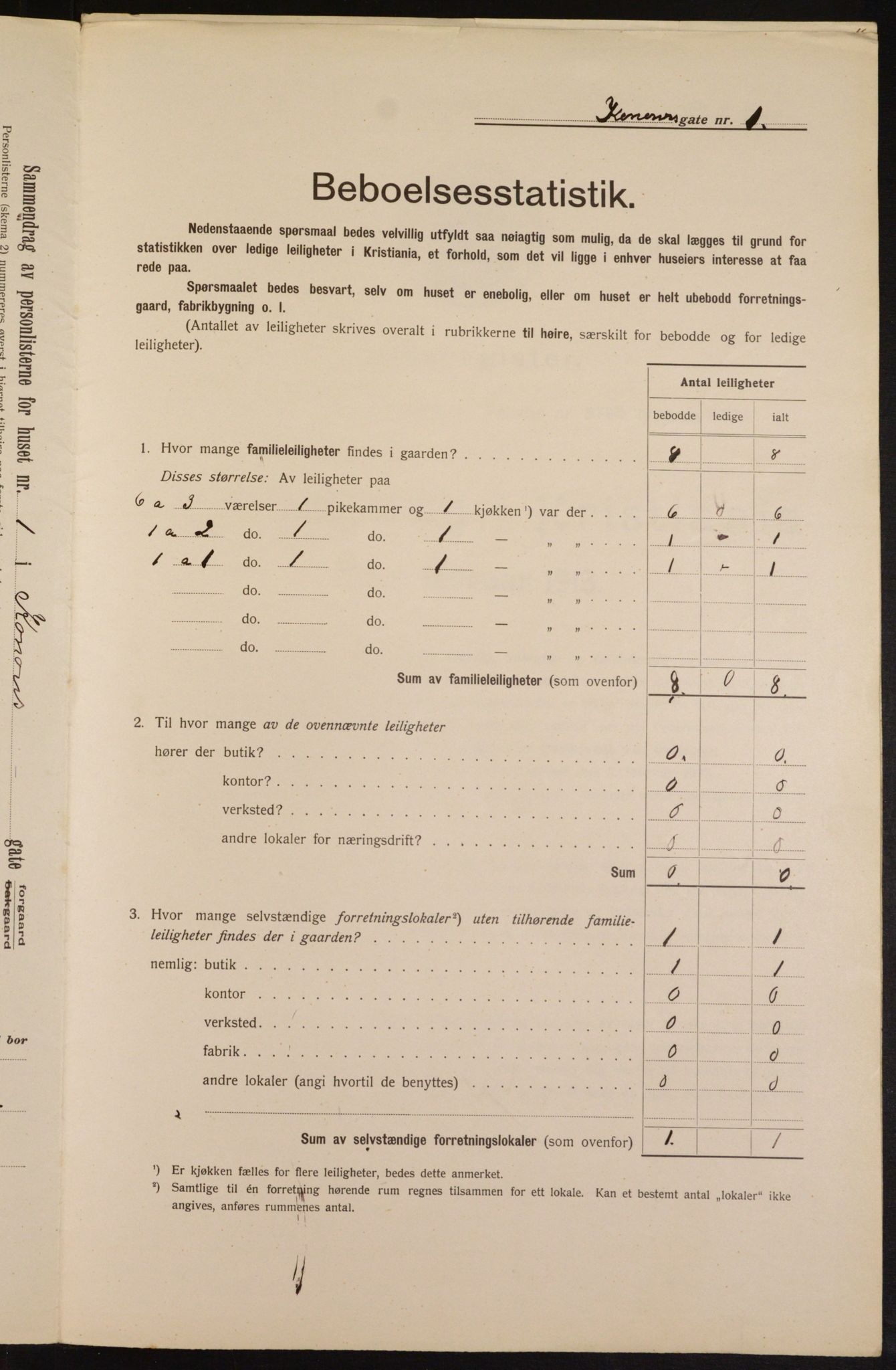 OBA, Municipal Census 1913 for Kristiania, 1913, p. 52727