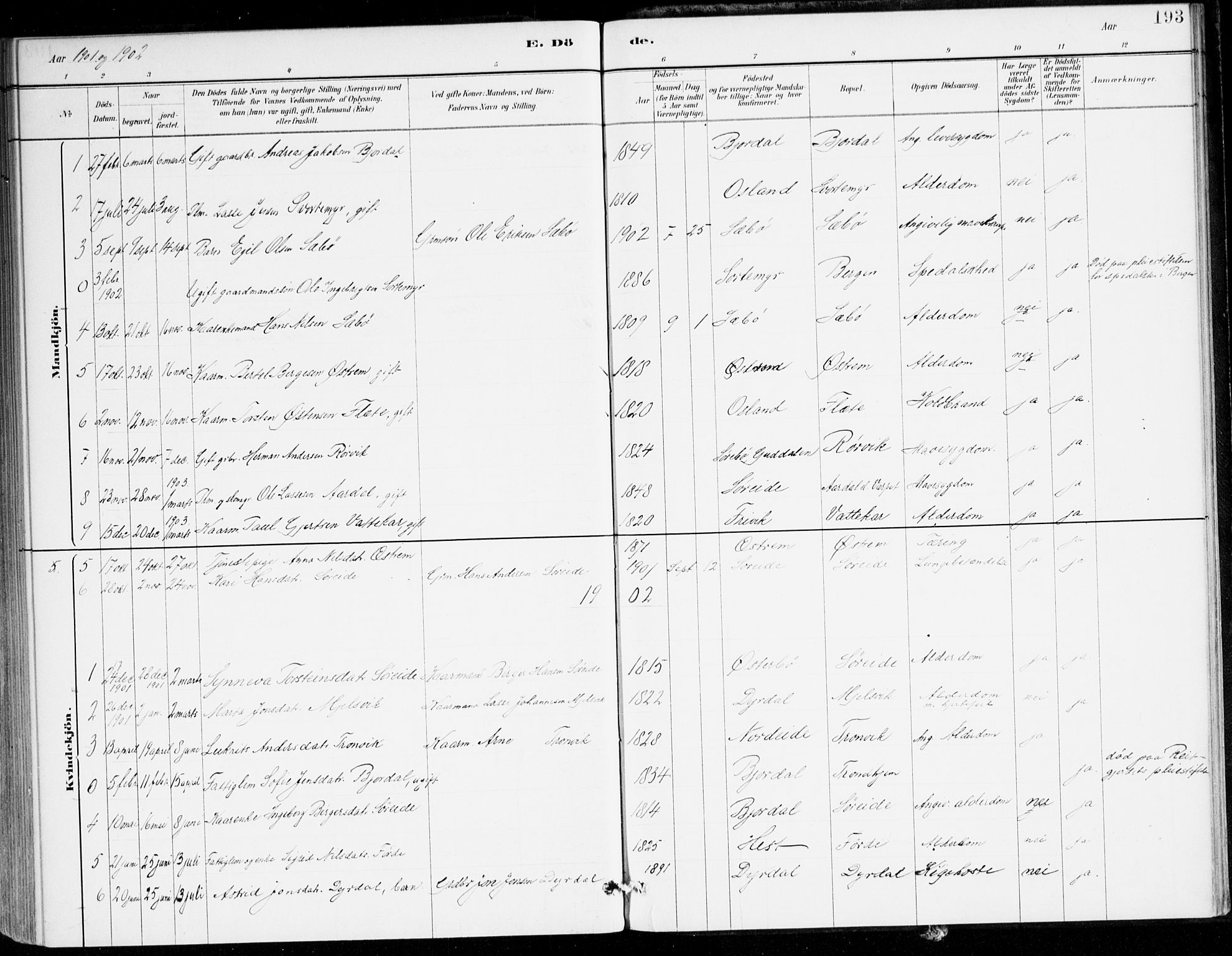 Lavik sokneprestembete, AV/SAB-A-80901: Parish register (official) no. C 1, 1882-1904, p. 193