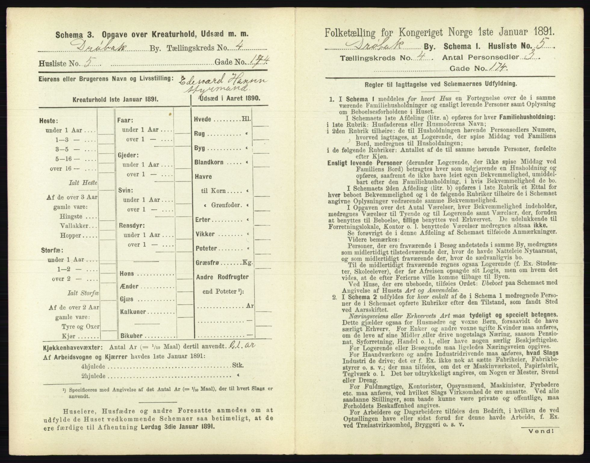 RA, 1891 census for 0203 Drøbak, 1891, p. 483