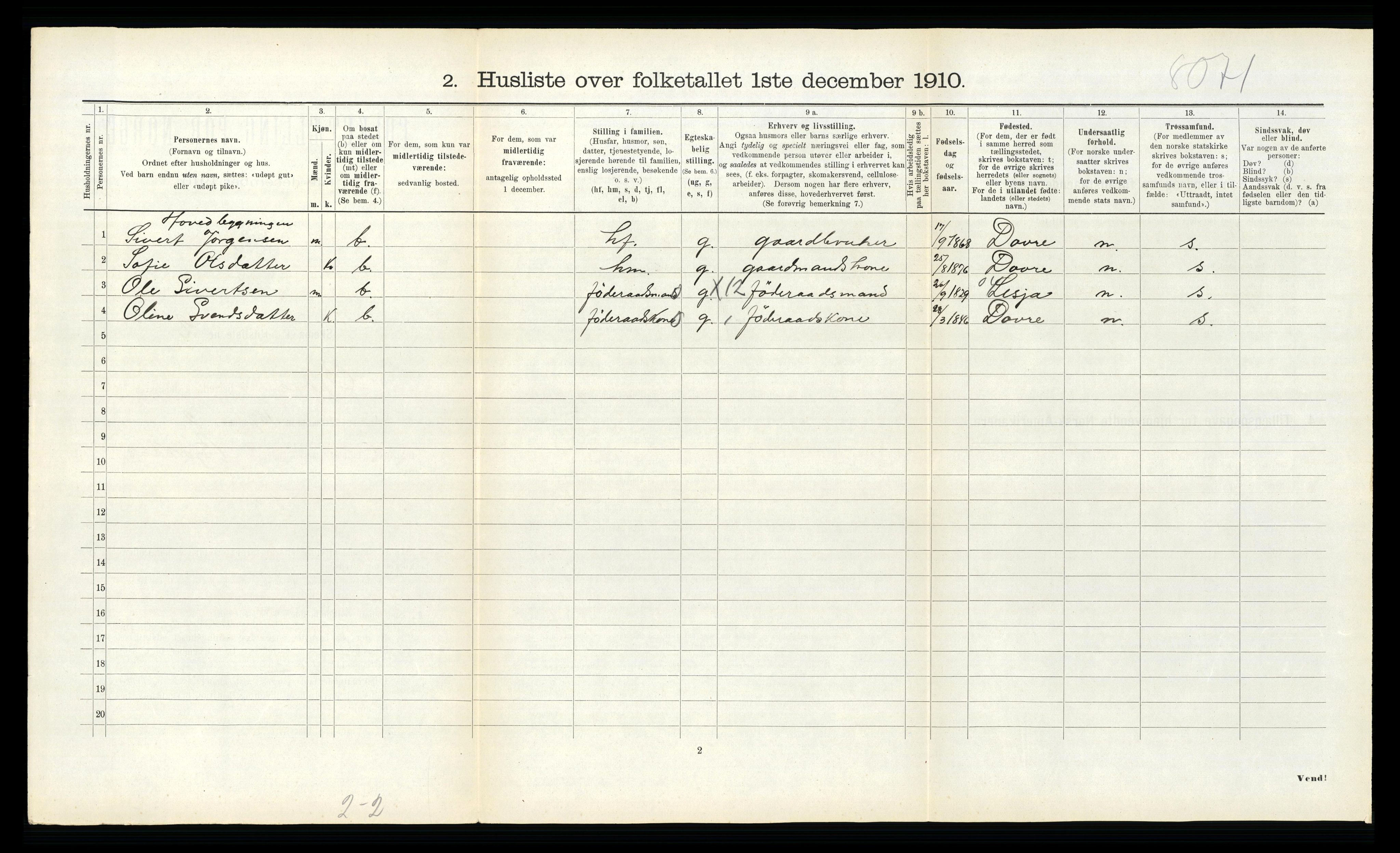 RA, 1910 census for Oppdal, 1910, p. 566