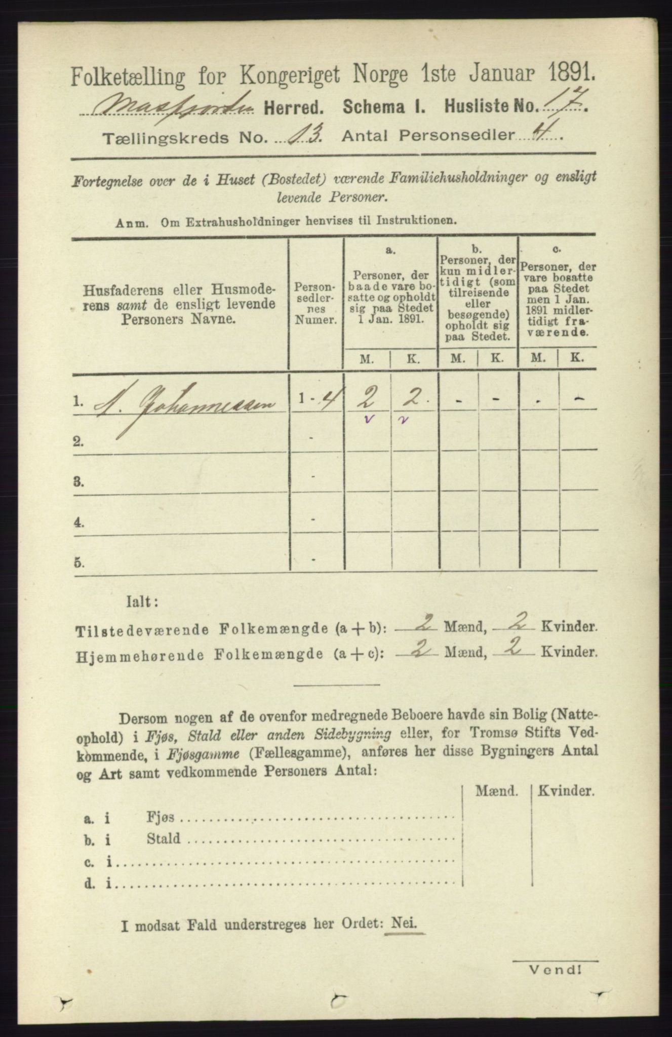 RA, 1891 census for 1266 Masfjorden, 1891, p. 2619