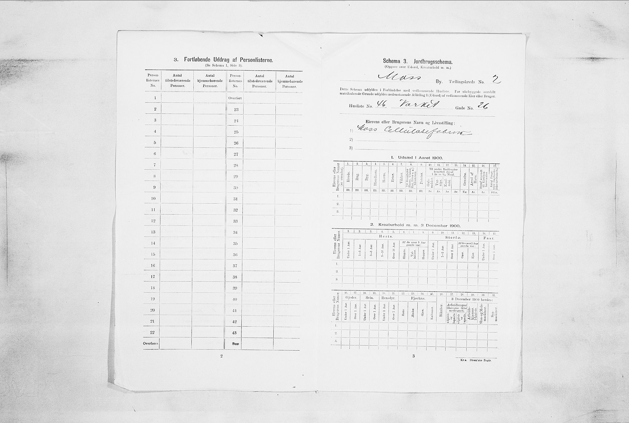 SAO, 1900 census for Moss, 1900