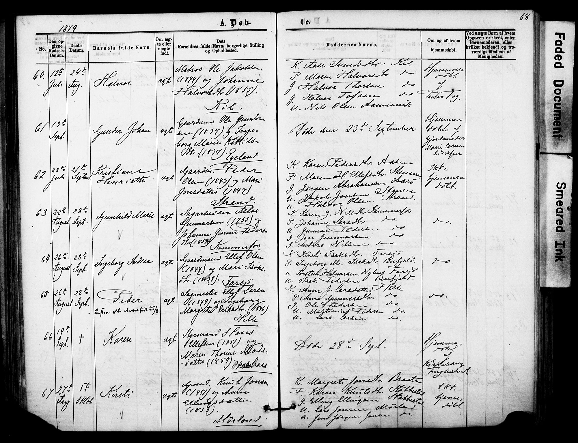Sannidal kirkebøker, AV/SAKO-A-296/F/Fa/L0014: Parish register (official) no. 14, 1874-1883, p. 68
