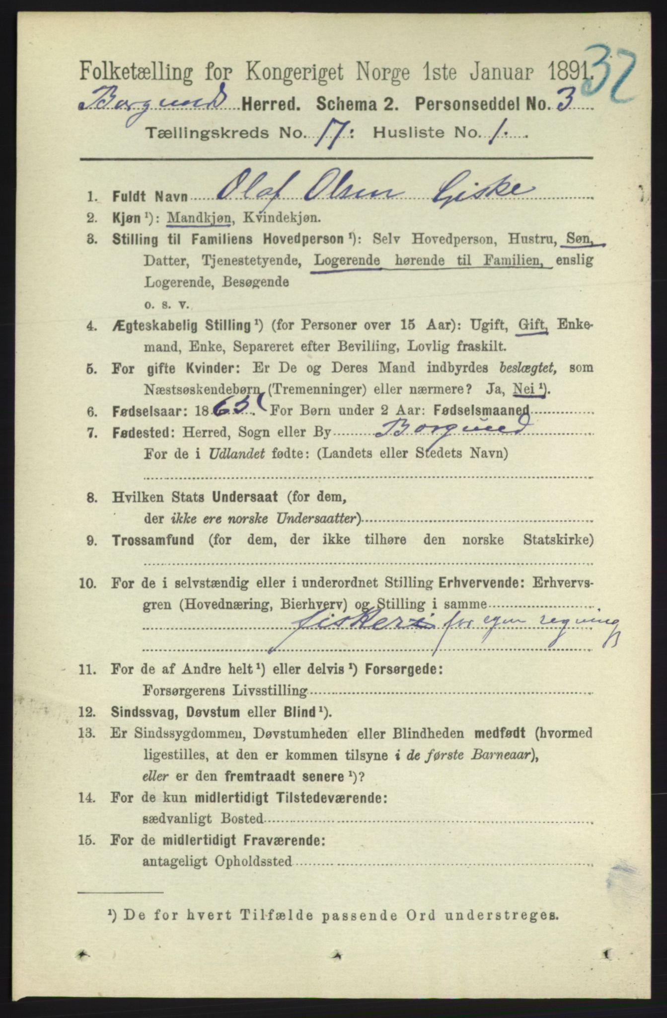 RA, 1891 census for 1531 Borgund, 1891, p. 4976