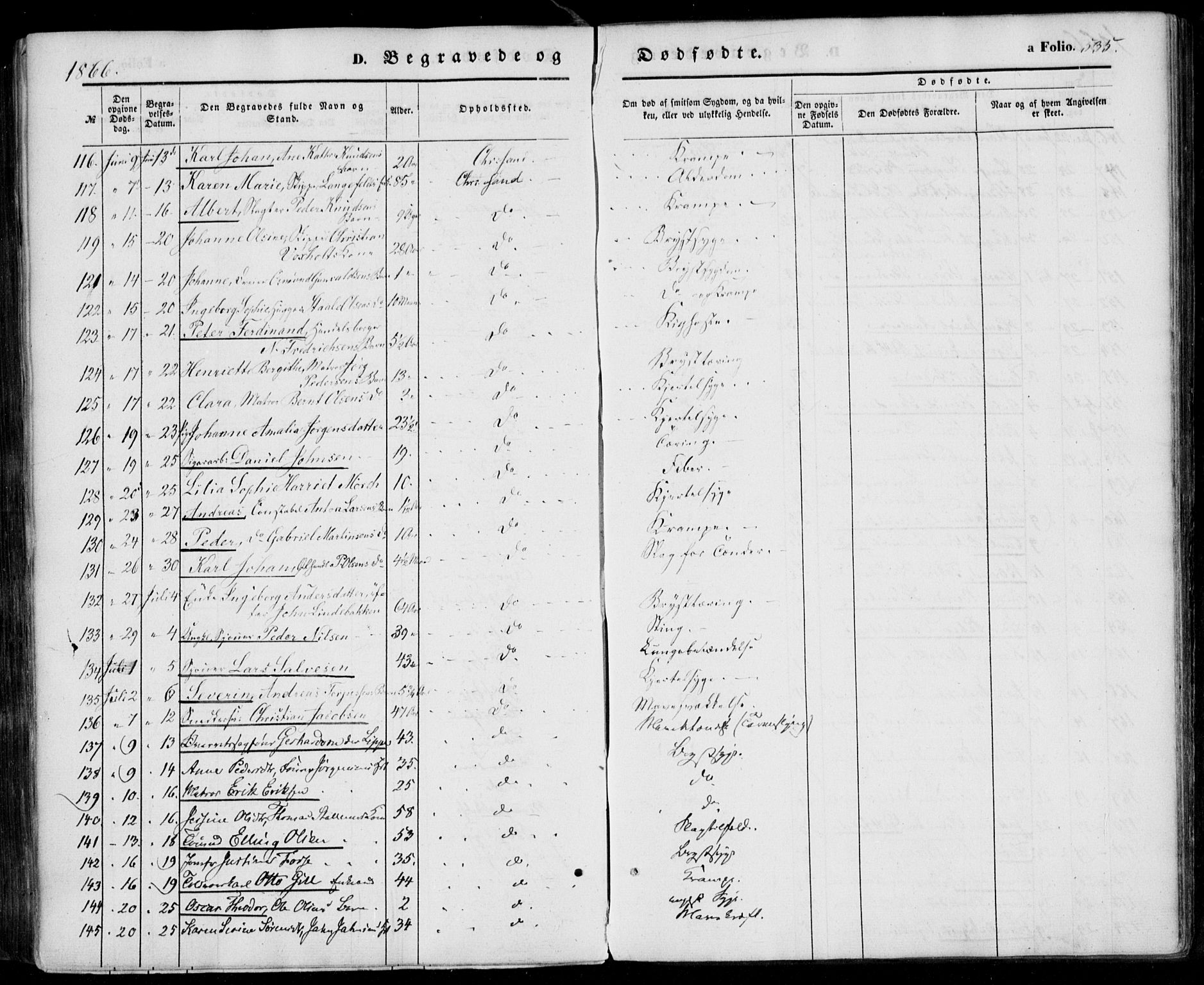 Kristiansand domprosti, SAK/1112-0006/F/Fa/L0014: Parish register (official) no. A 14, 1852-1867, p. 535
