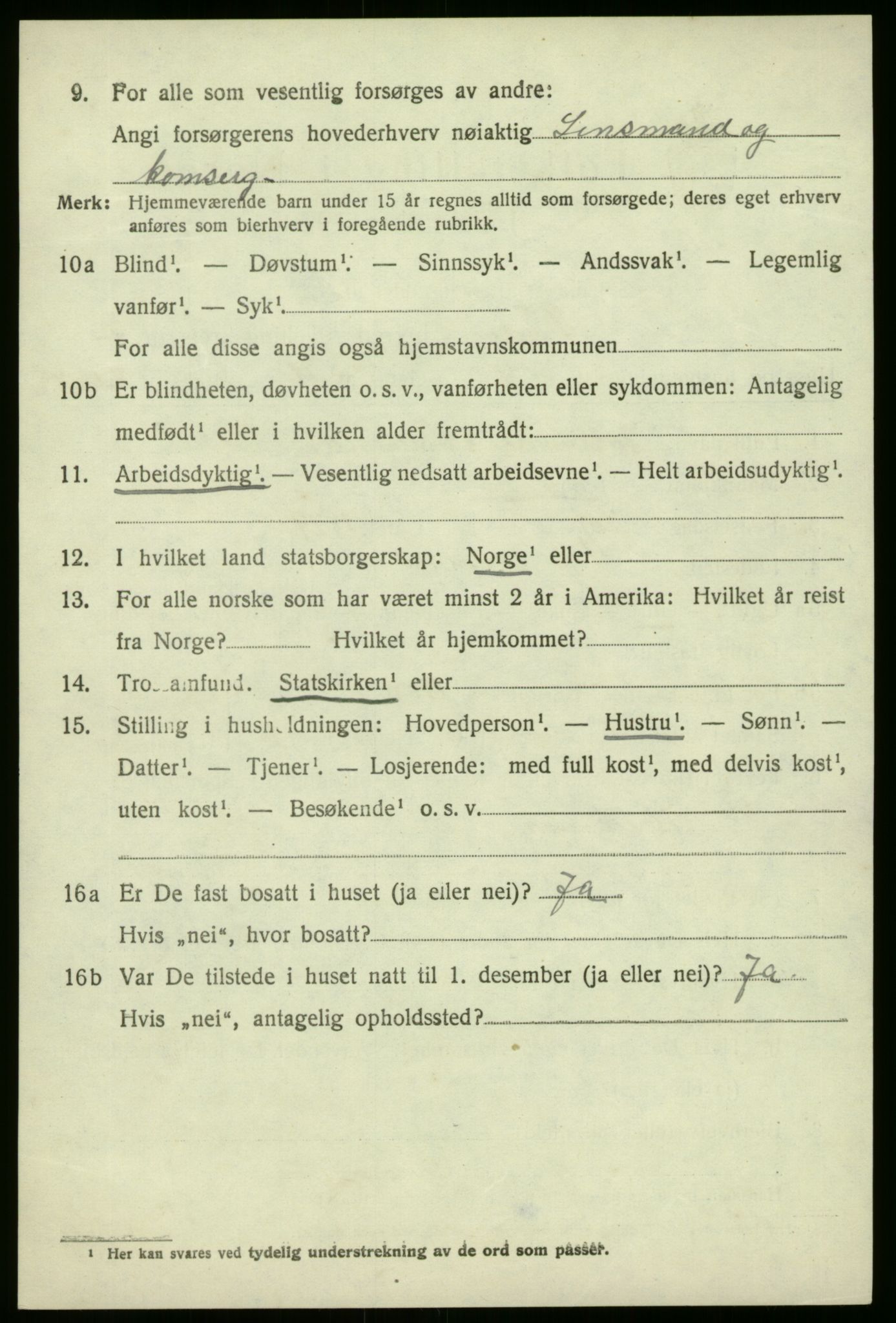 SAB, 1920 census for Førde, 1920, p. 2487