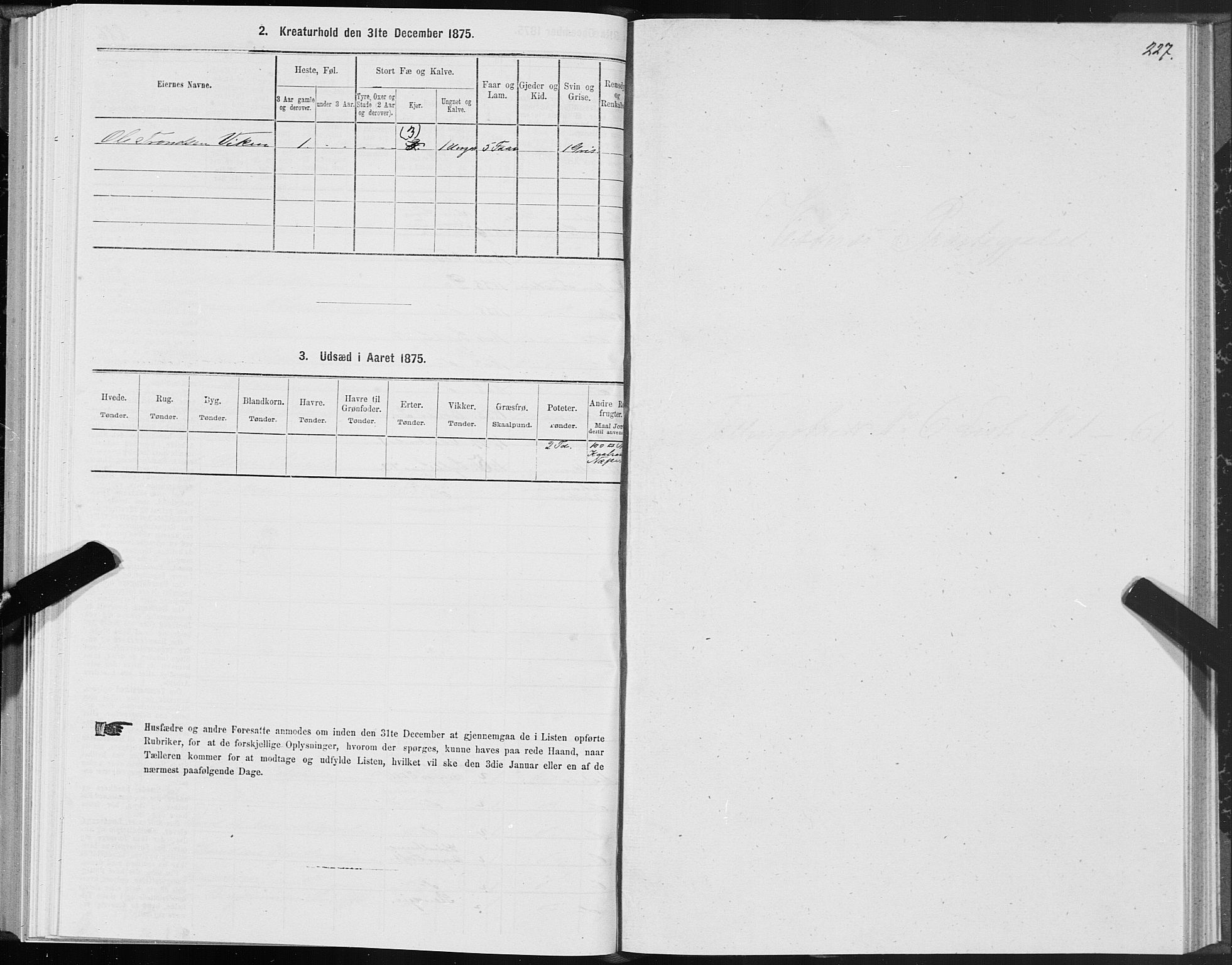 SAT, 1875 census for 1535P Vestnes, 1875, p. 2227