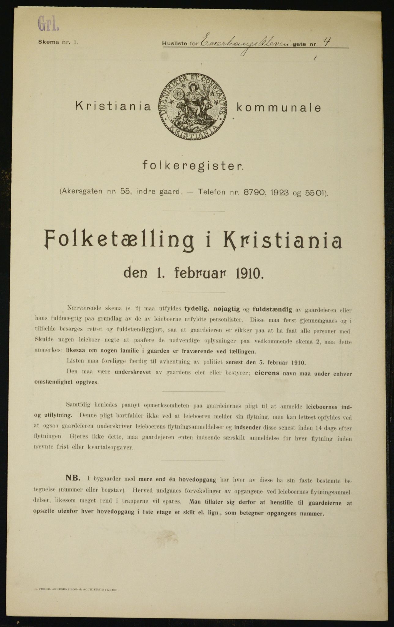 OBA, Municipal Census 1910 for Kristiania, 1910, p. 19870