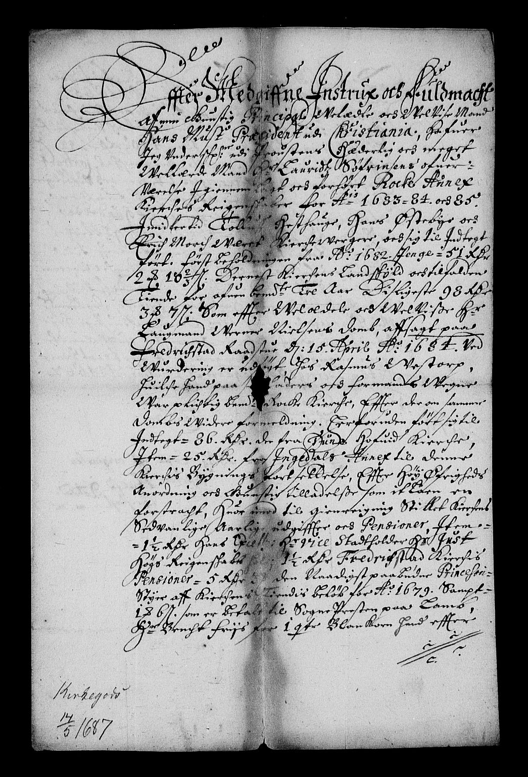 Stattholderembetet 1572-1771, RA/EA-2870/Af/L0001: Avskrifter av vedlegg til originale supplikker, nummerert i samsvar med supplikkbøkene, 1683-1687, p. 199
