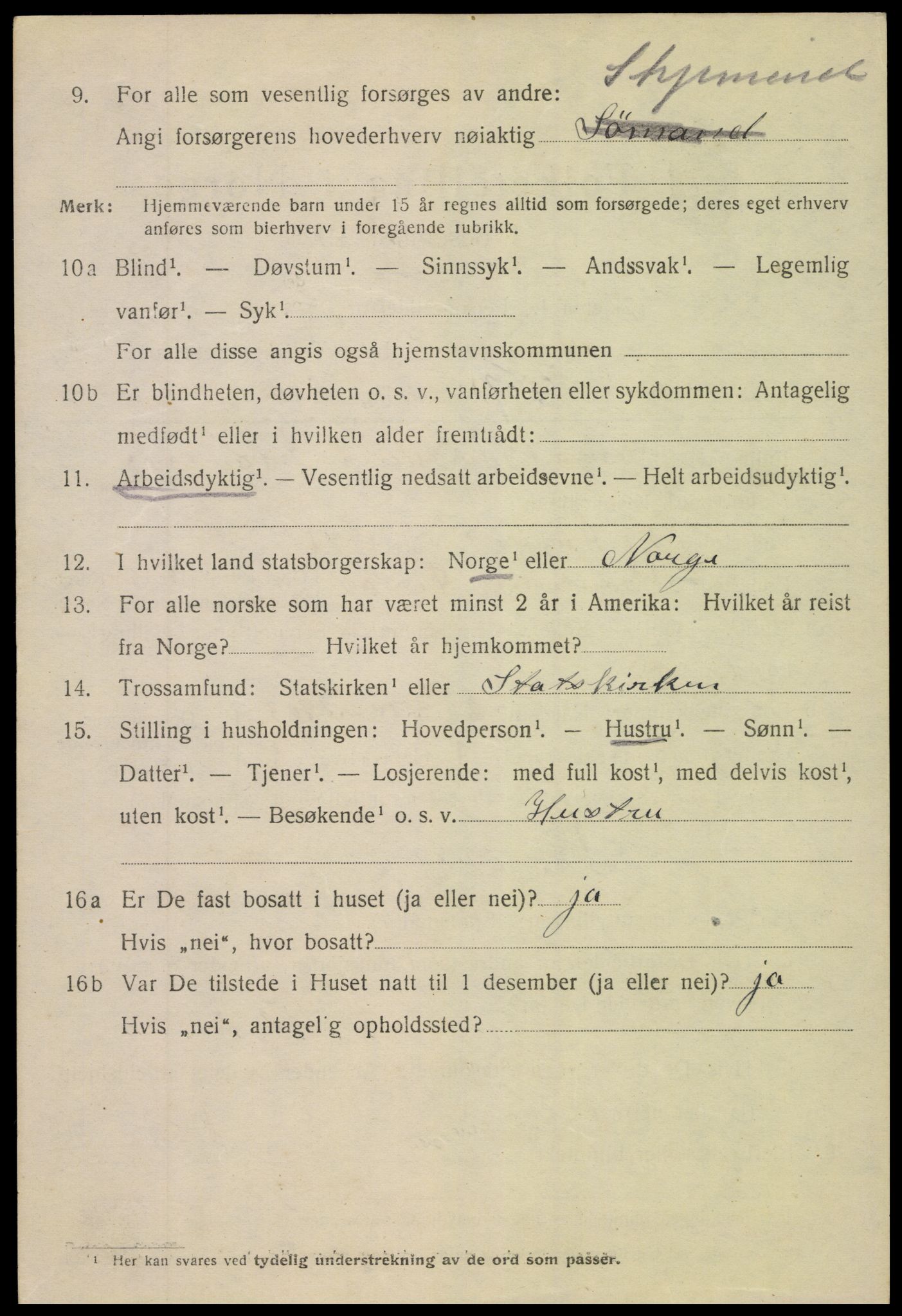 SAK, 1920 census for Arendal, 1920, p. 23313