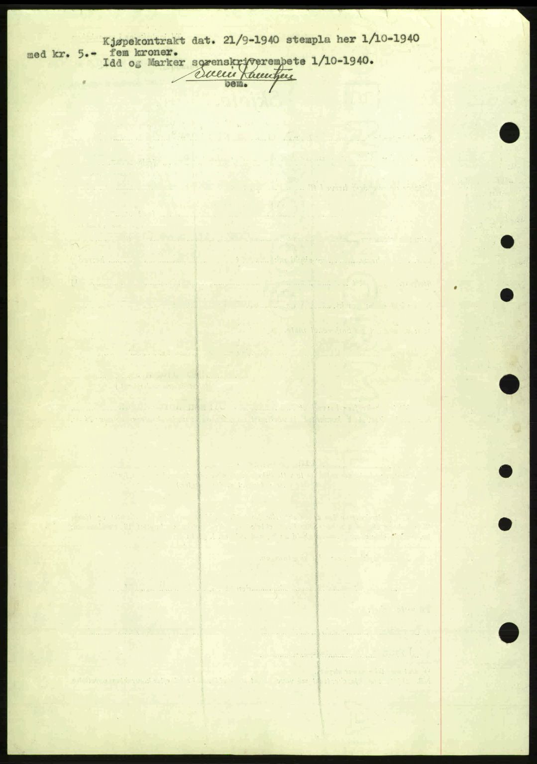 Idd og Marker sorenskriveri, AV/SAO-A-10283/G/Gb/Gbb/L0004: Mortgage book no. A4, 1940-1941, Diary no: : 800/1940