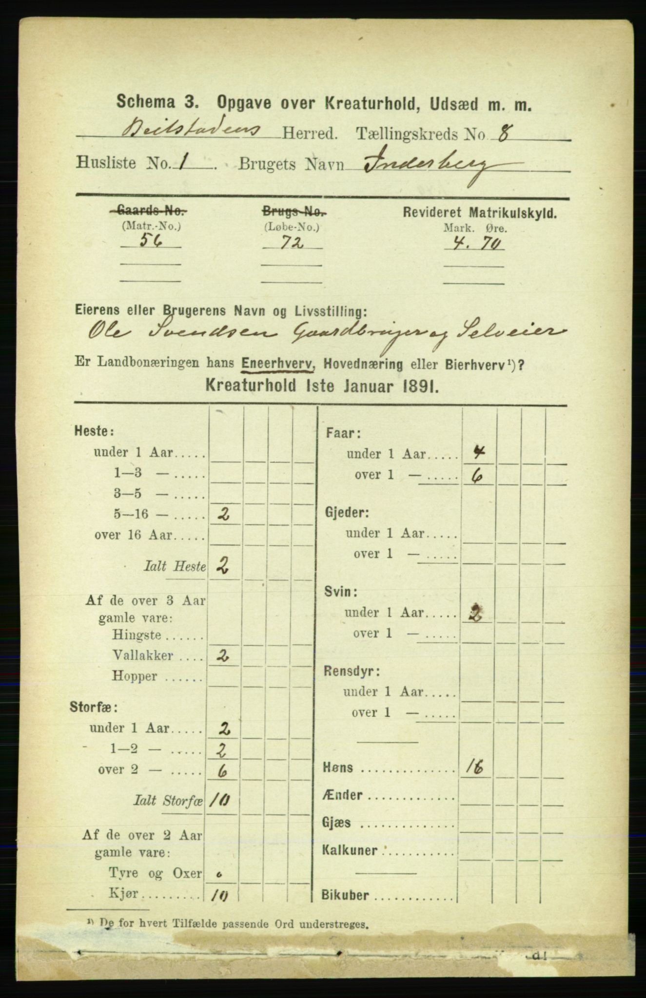 RA, 1891 census for 1727 Beitstad, 1891, p. 6031