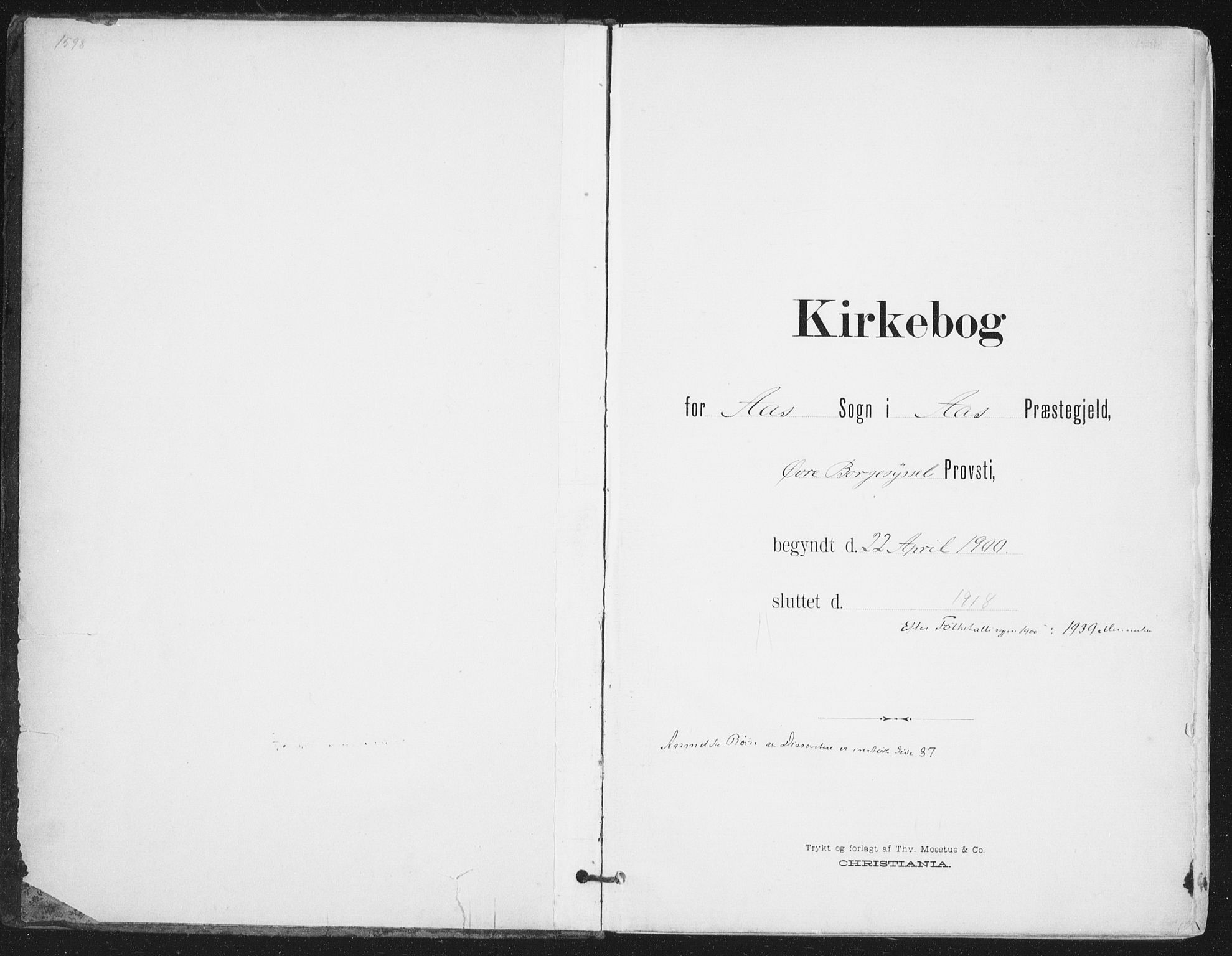 Ås prestekontor Kirkebøker, AV/SAO-A-10894/F/Fa/L0010: Parish register (official) no. I 10, 1900-1918