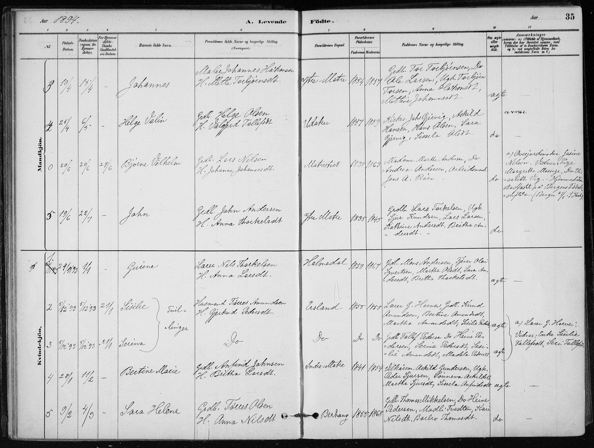 Skånevik sokneprestembete, SAB/A-77801/H/Haa: Parish register (official) no. C  1, 1879-1917, p. 35
