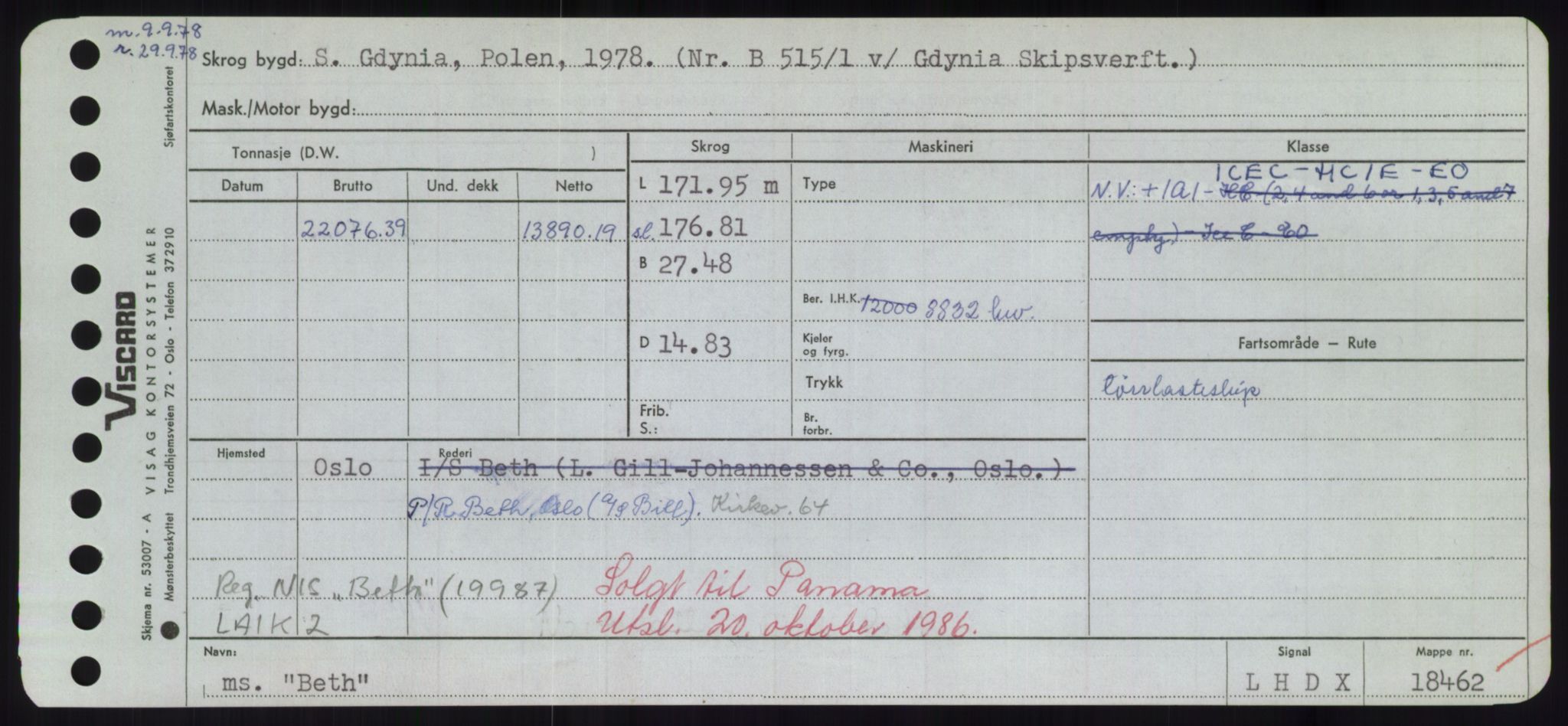 Sjøfartsdirektoratet med forløpere, Skipsmålingen, RA/S-1627/H/Hd/L0003: Fartøy, B-Bev, p. 949