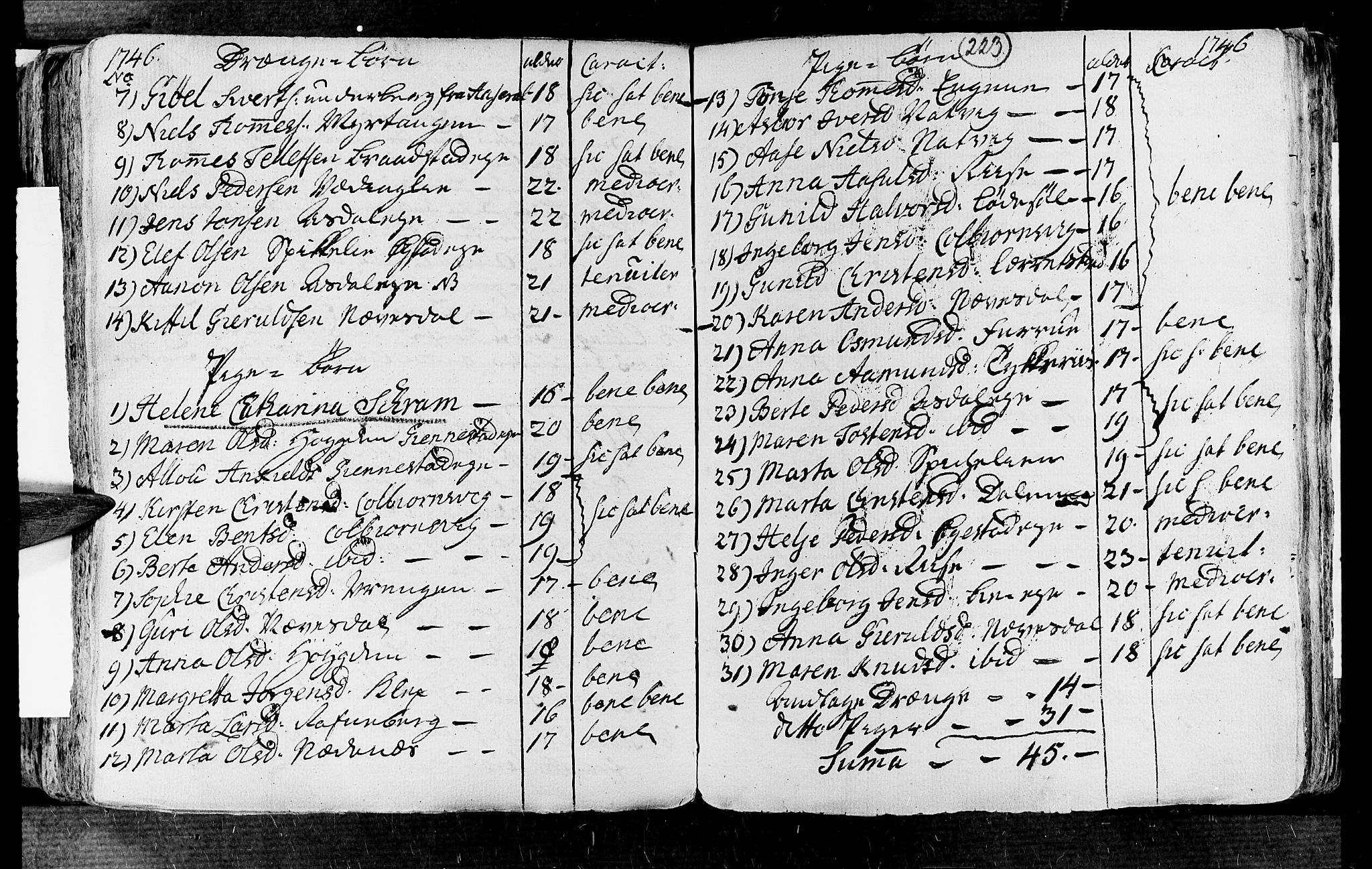 Øyestad sokneprestkontor, AV/SAK-1111-0049/F/Fa/L0004: Parish register (official) no. A 4, 1730-1750, p. 223