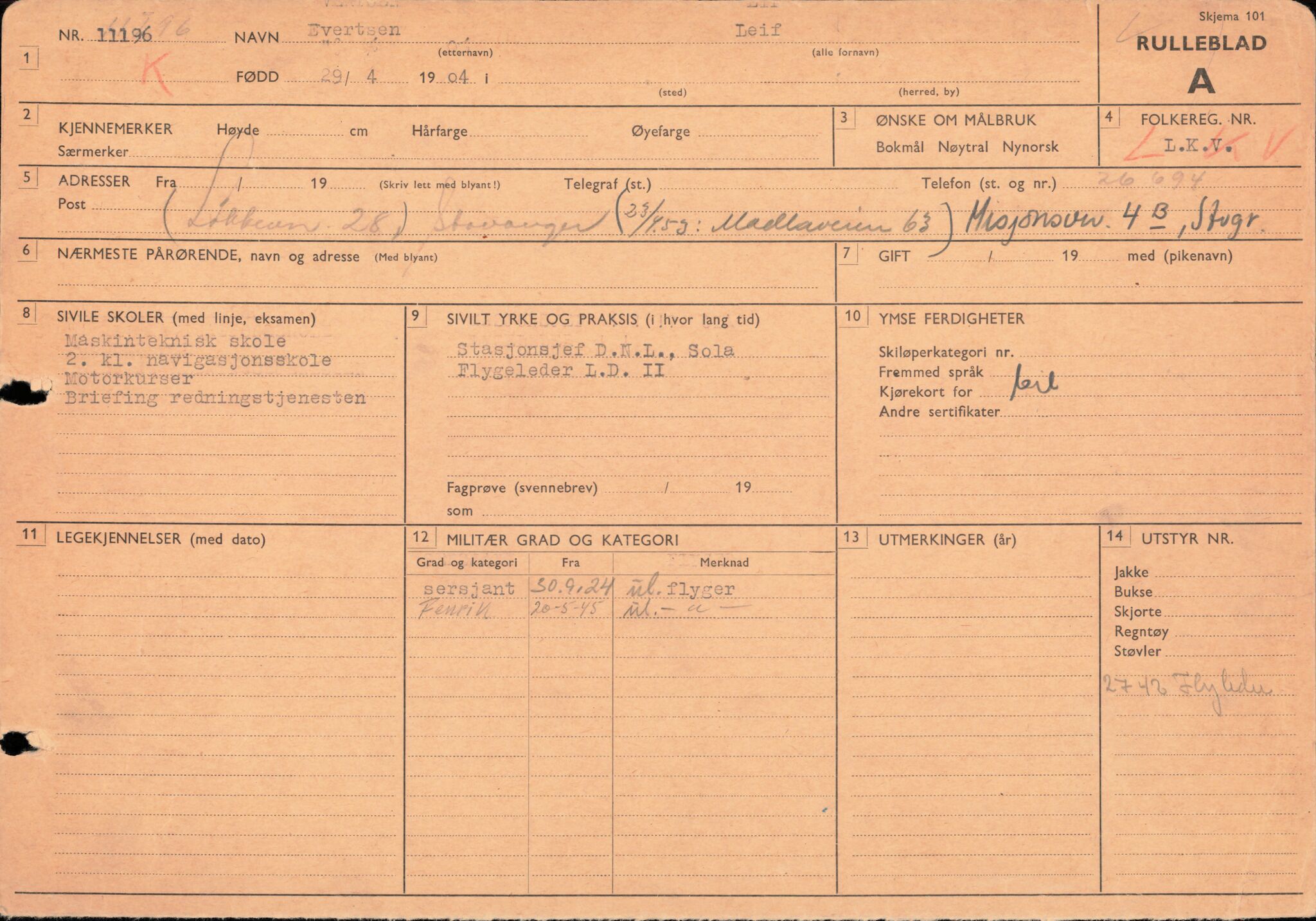 Forsvaret, Forsvarets overkommando/Luftforsvarsstaben, AV/RA-RAFA-4079/P/Pa/L0011: Personellpapirer, 1904, p. 210