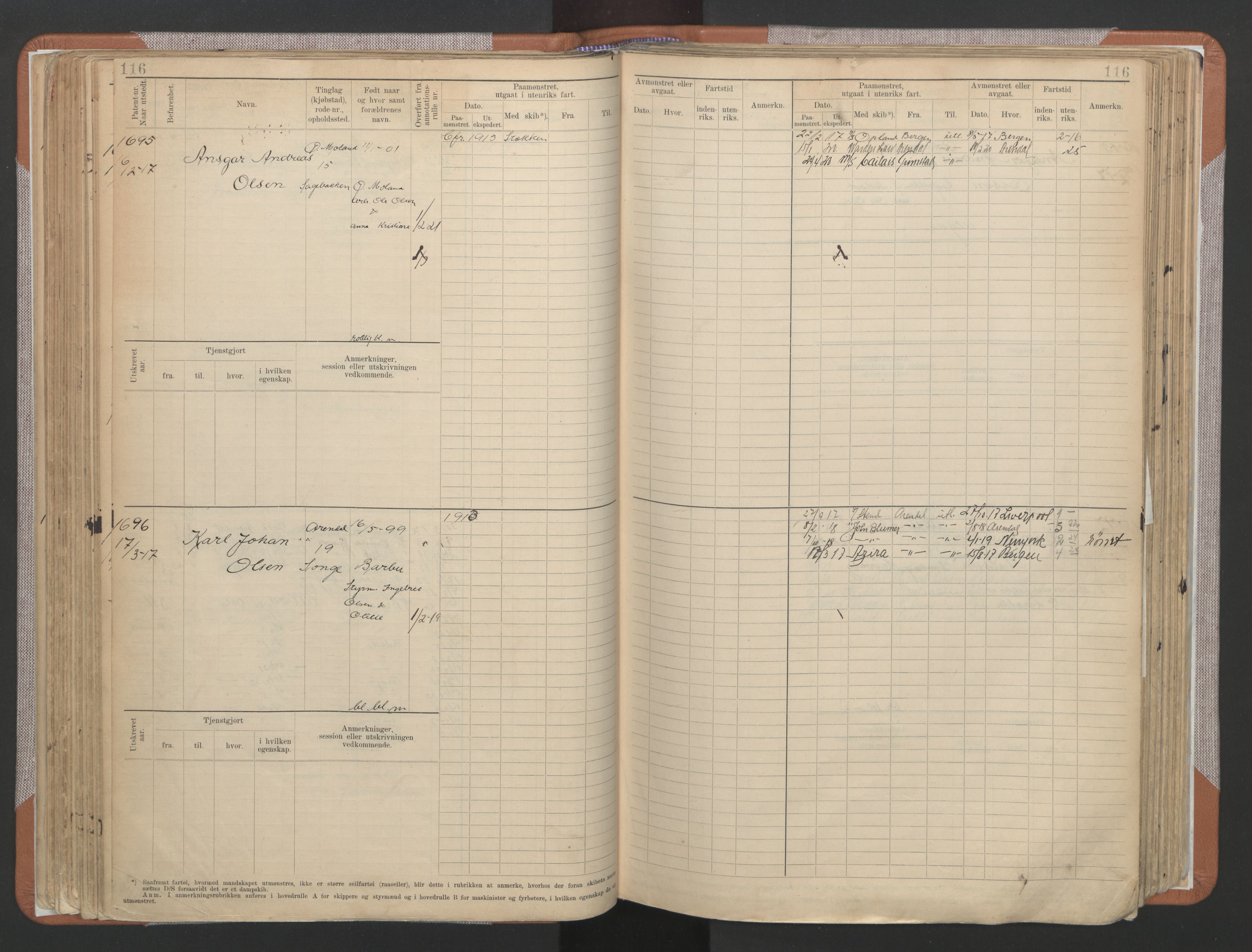 Arendal mønstringskrets, AV/SAK-2031-0012/F/Fb/L0022: Hovedrulle A nr 1466-2242, S-20, 1914-1930, p. 121