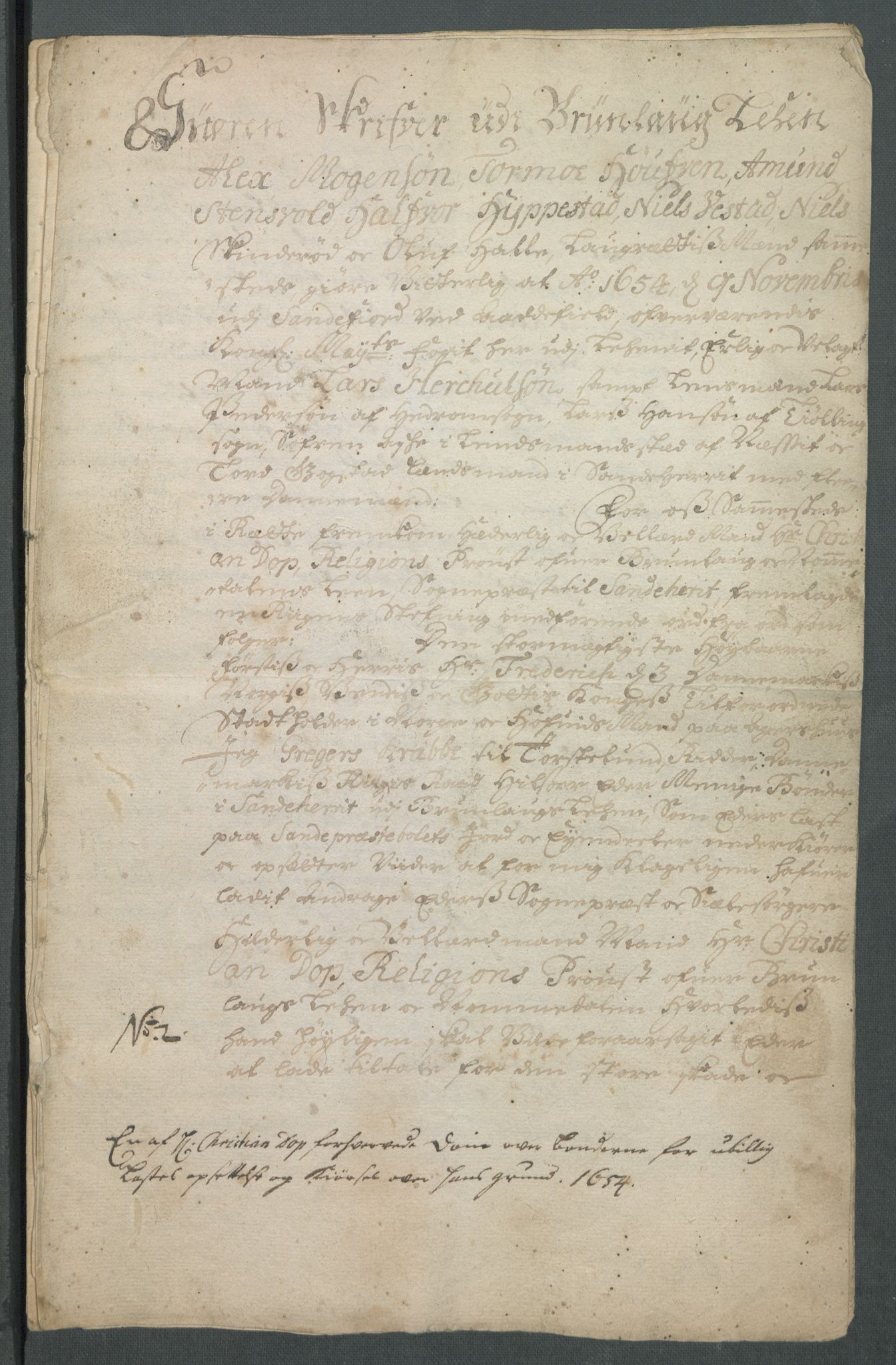 Riksarkivets diplomsamling, AV/RA-EA-5965/F02/L0166: Dokumenter, 1654-1656, p. 58