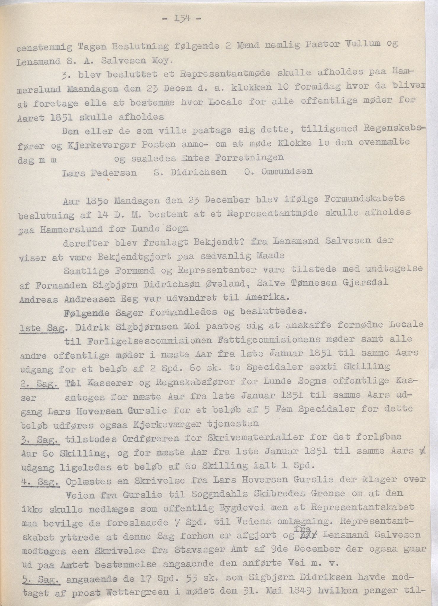 Lund kommune - Formannskapet/Formannskapskontoret, IKAR/K-101761/A/Aa/Aaa/L0002: Forhandlingsprotokoll, 1837-1865, p. 154