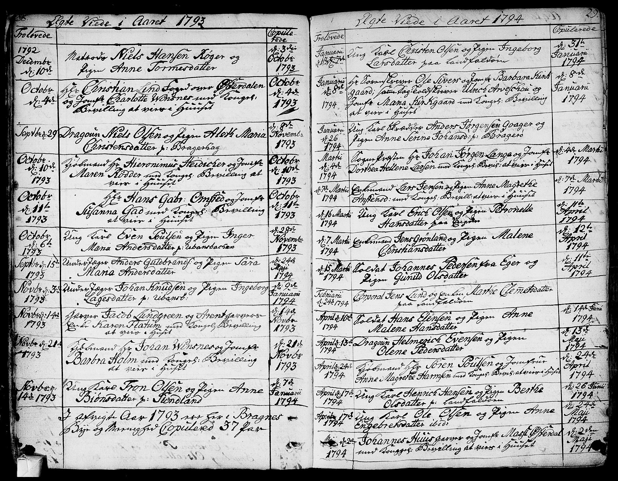 Bragernes kirkebøker, AV/SAKO-A-6/F/Fa/L0006a: Parish register (official) no. I 6, 1782-1814, p. 28-29