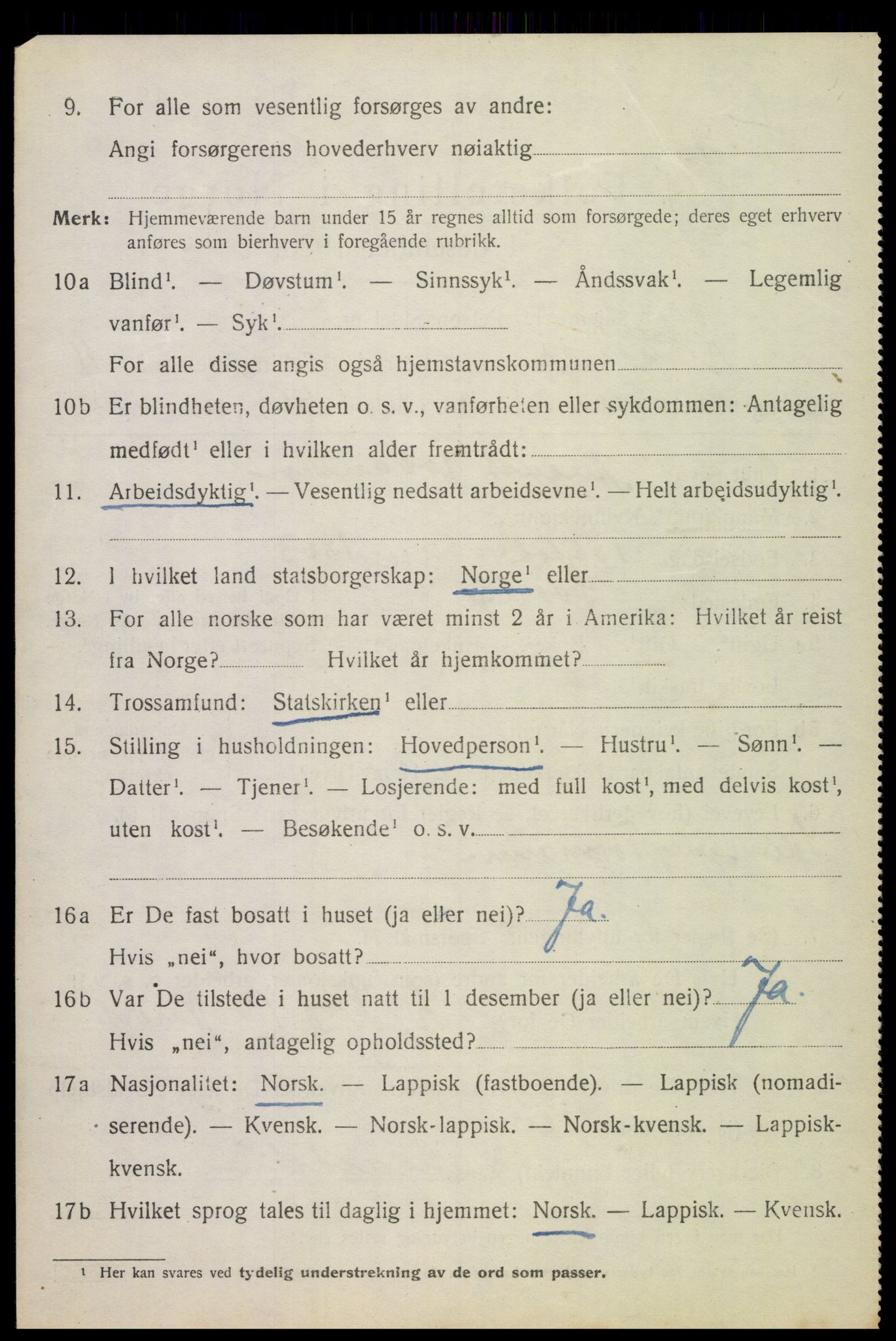 SAT, 1920 census for Ankenes, 1920, p. 5818