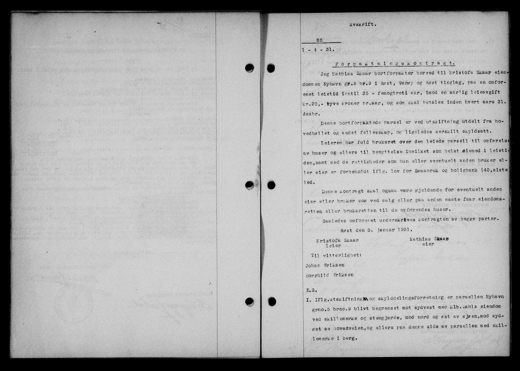 Lofoten sorenskriveri, AV/SAT-A-0017/1/2/2C/L0023b: Mortgage book no. 23b, 1931-1931, Deed date: 01.04.1931