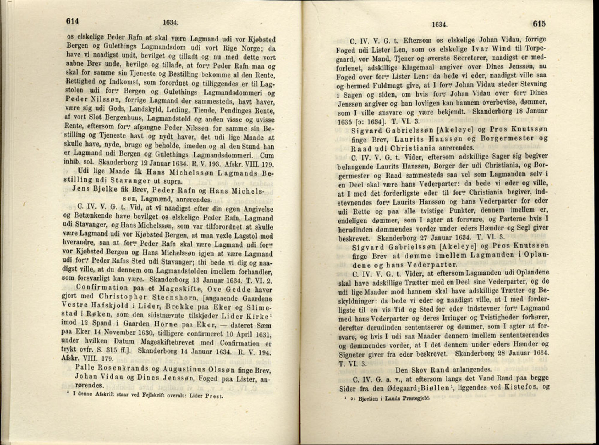 Publikasjoner utgitt av Det Norske Historiske Kildeskriftfond, PUBL/-/-/-: Norske Rigs-Registranter, bind 6, 1628-1634, p. 614-615