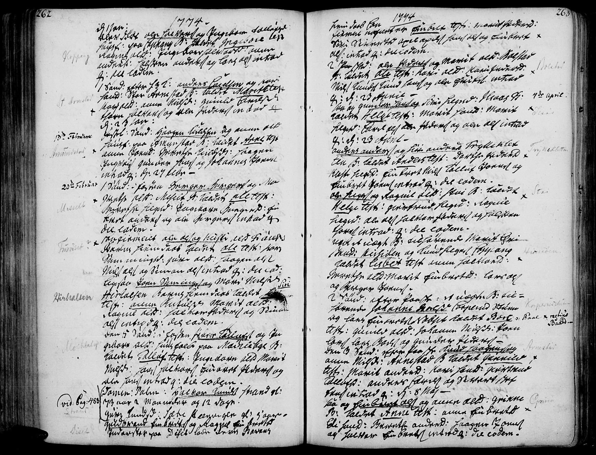 Åmot prestekontor, Hedmark, AV/SAH-PREST-056/H/Ha/Haa/L0002: Parish register (official) no. 2, 1734-1779, p. 262-263