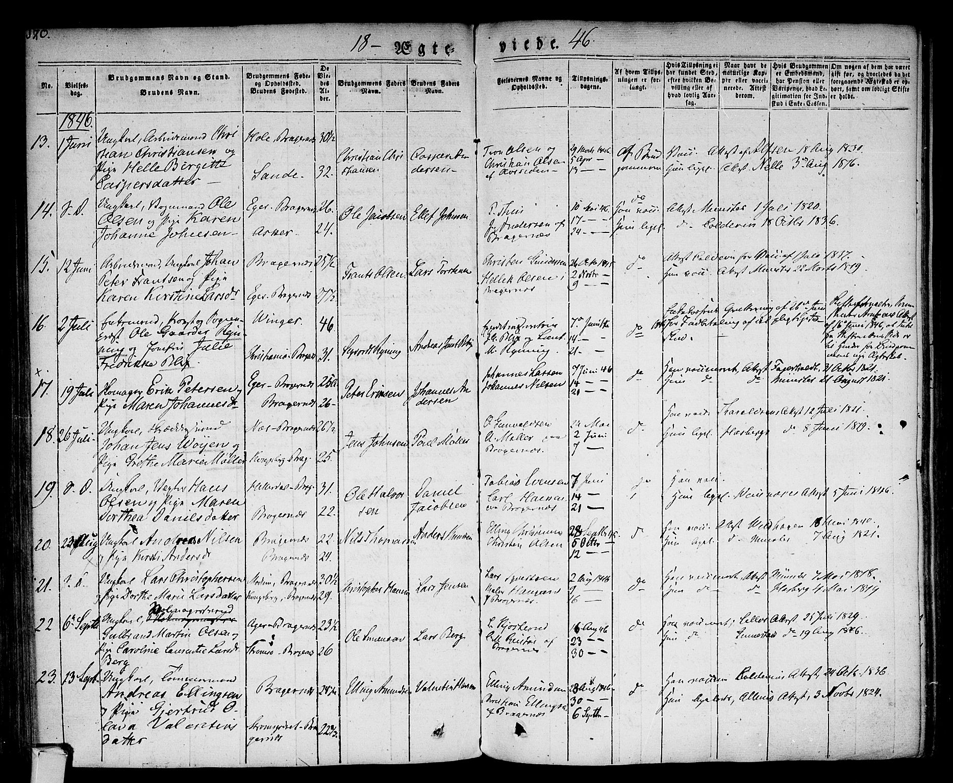 Bragernes kirkebøker, AV/SAKO-A-6/F/Fc/L0001: Parish register (official) no. III 1, 1830-1853, p. 170