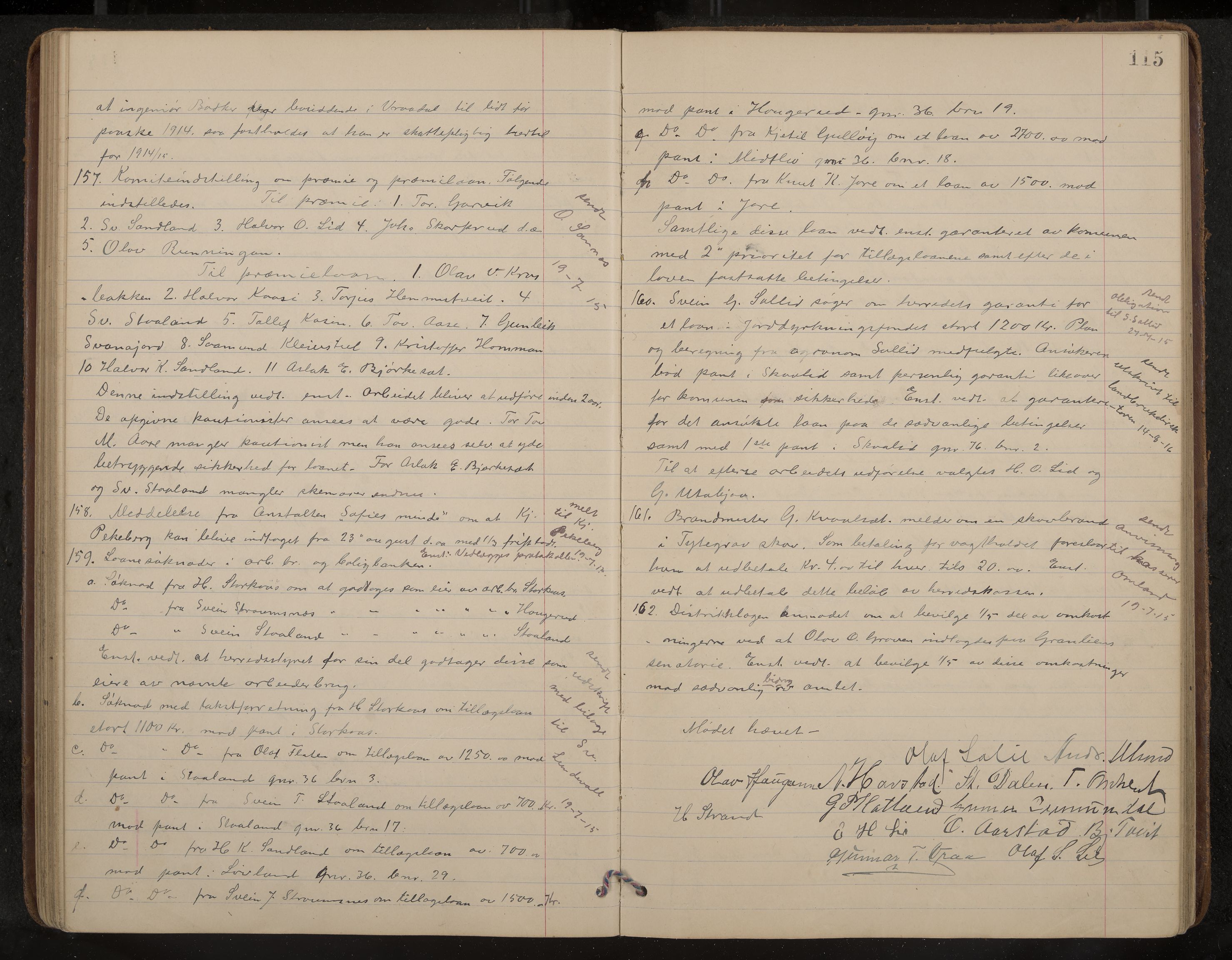 Kviteseid formannskap og sentraladministrasjon, IKAK/0829021/A/Aa/L0005: Møtebok, 1911-1918, p. 115