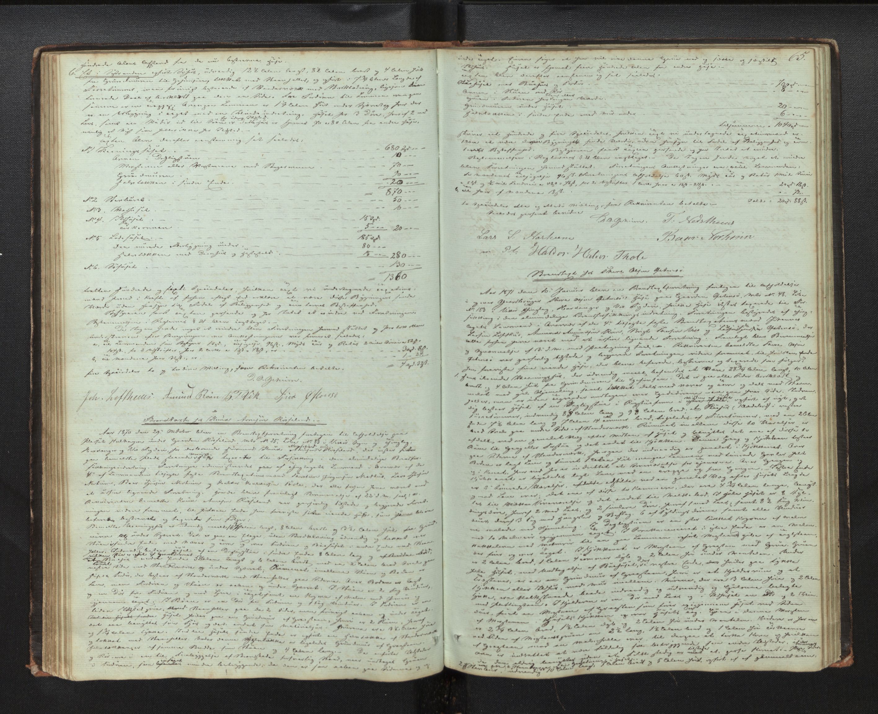 Lensmannen i Kvam, AV/SAB-A-33201/0012/L0001: Branntakstprotokoll, 1851-1881, p. 64b-65a