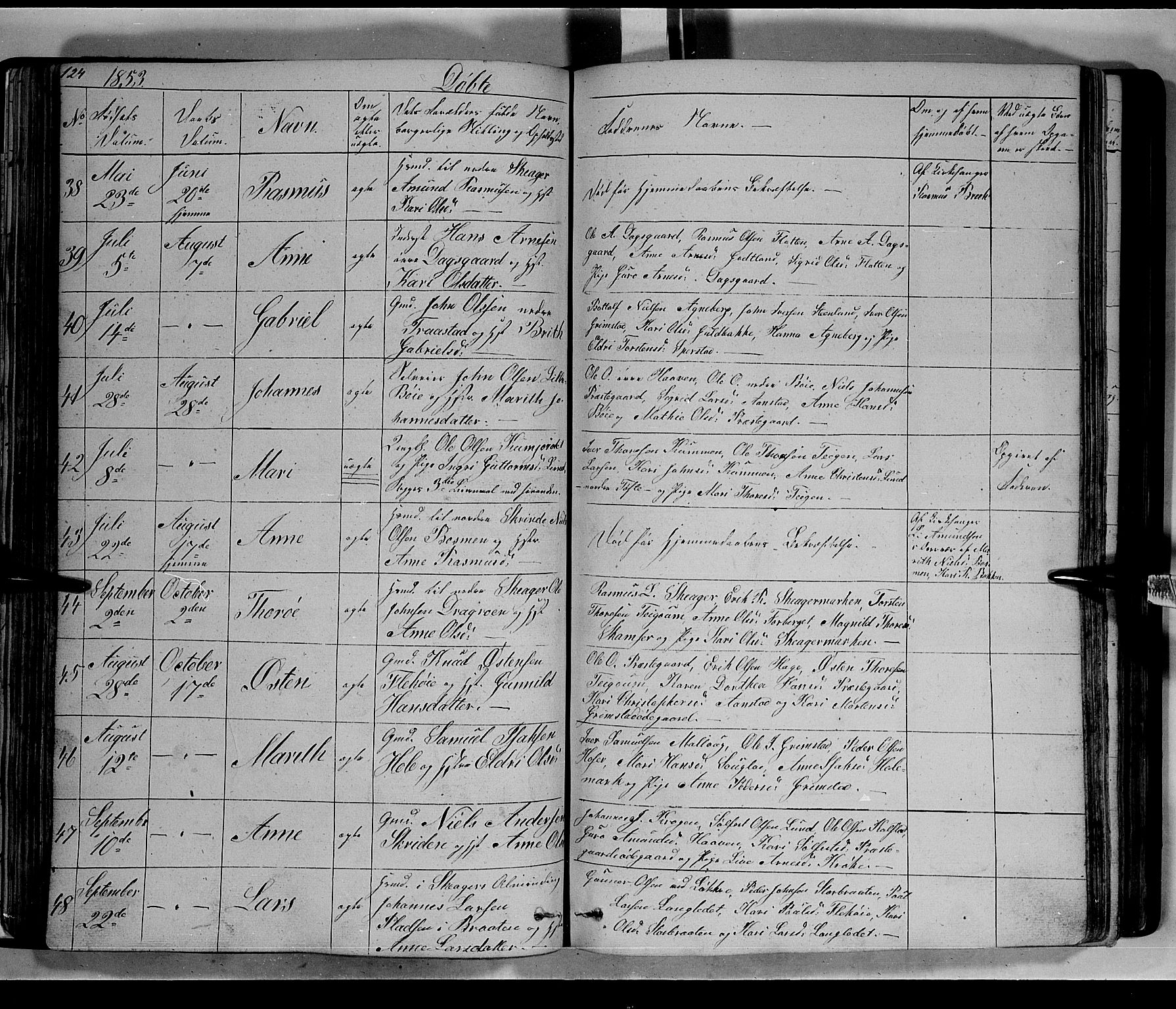 Lom prestekontor, AV/SAH-PREST-070/L/L0004: Parish register (copy) no. 4, 1845-1864, p. 124-125