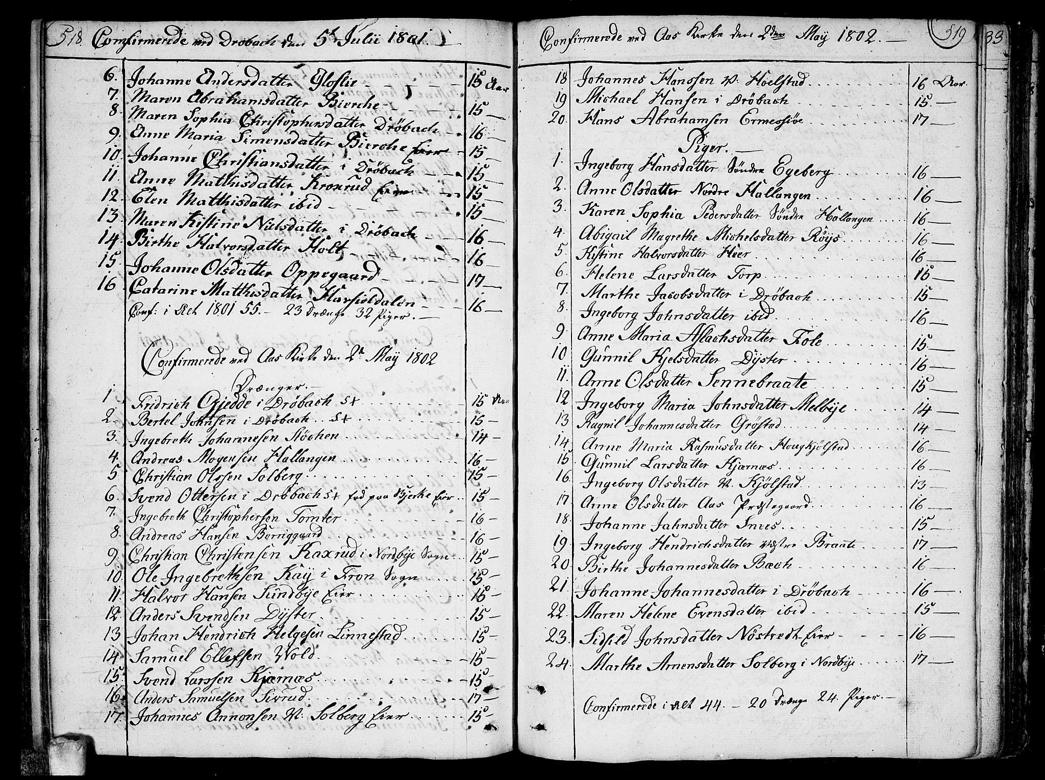 Ås prestekontor Kirkebøker, SAO/A-10894/F/Fa/L0002: Parish register (official) no. I 2, 1778-1813, p. 518-519