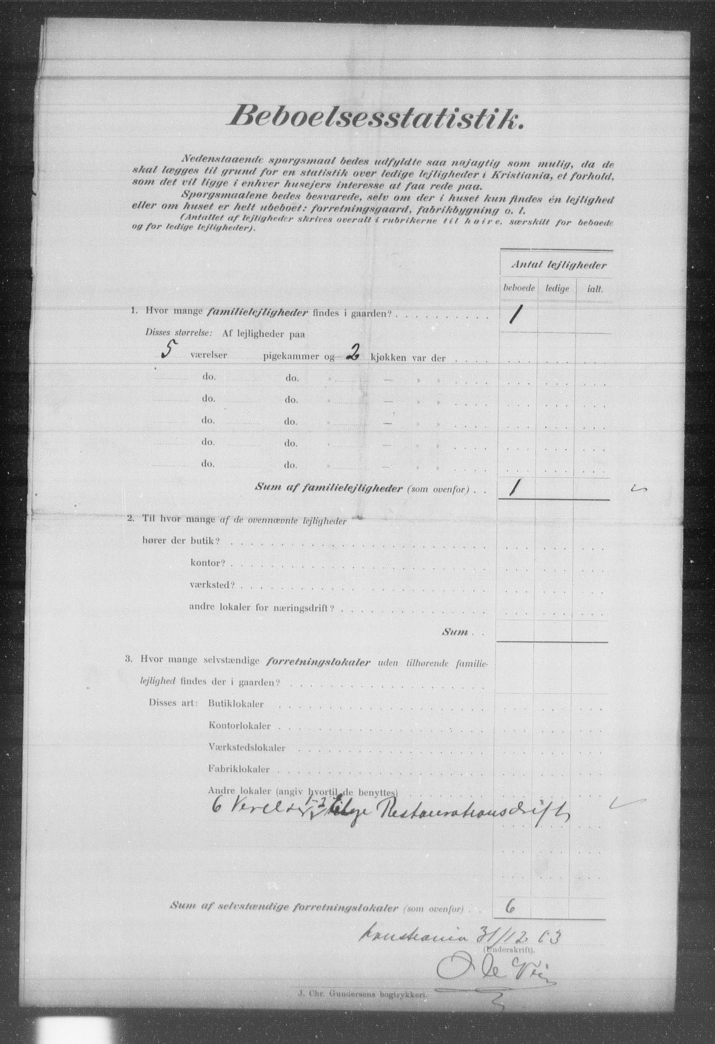 OBA, Municipal Census 1903 for Kristiania, 1903, p. 4476