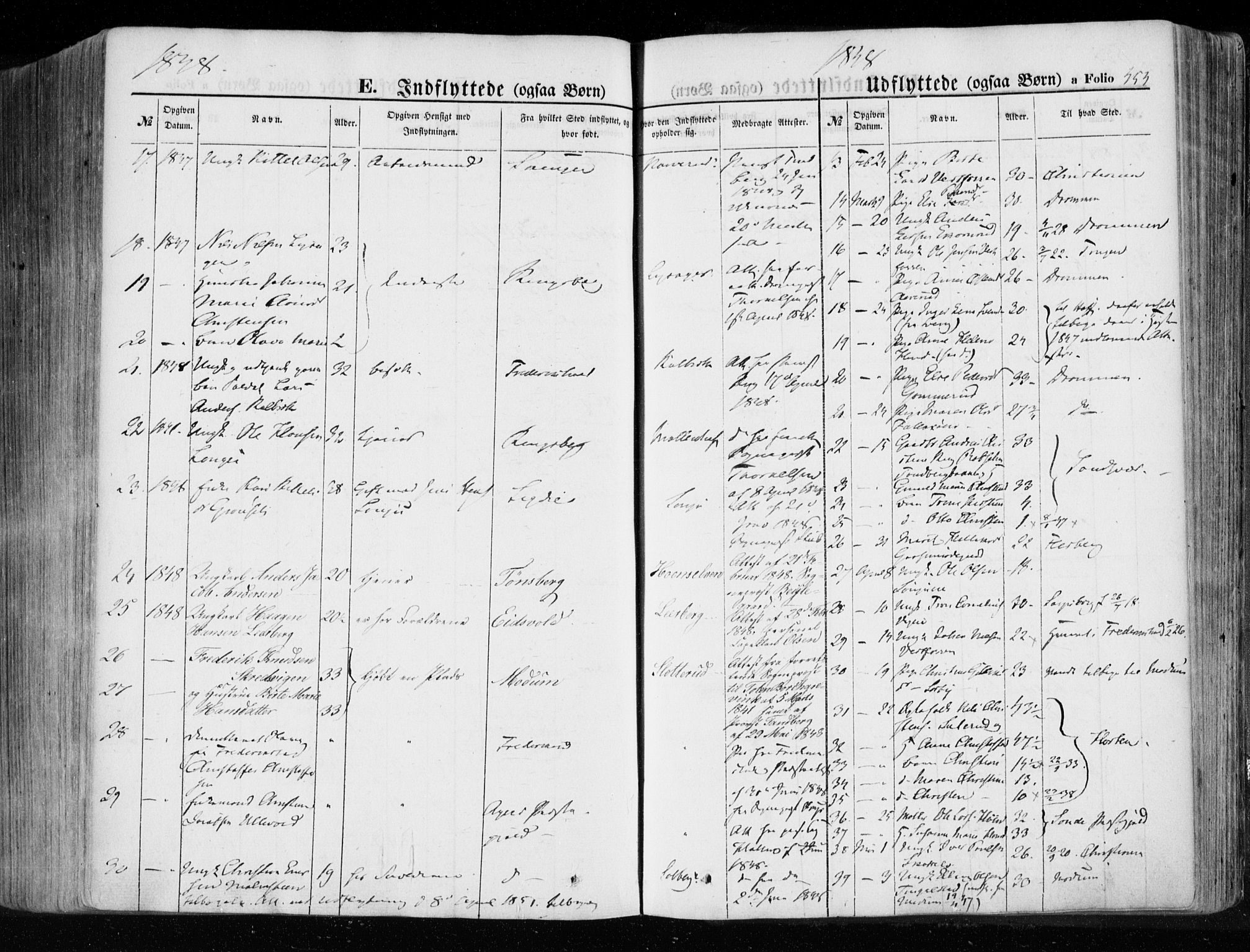 Eiker kirkebøker, SAKO/A-4/F/Fa/L0014: Parish register (official) no. I 14, 1846-1854, p. 454