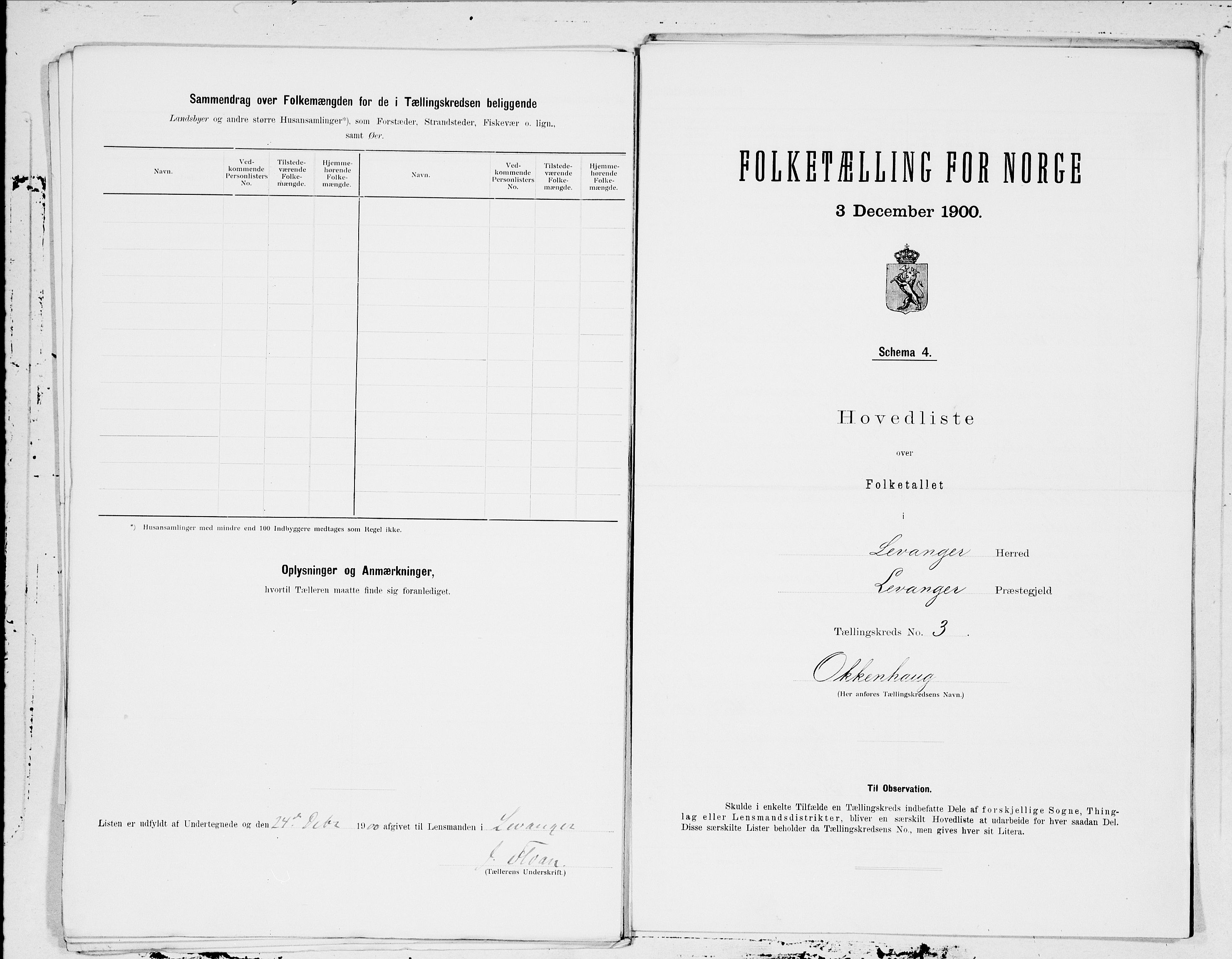 SAT, 1900 census for Levanger, 1900, p. 8